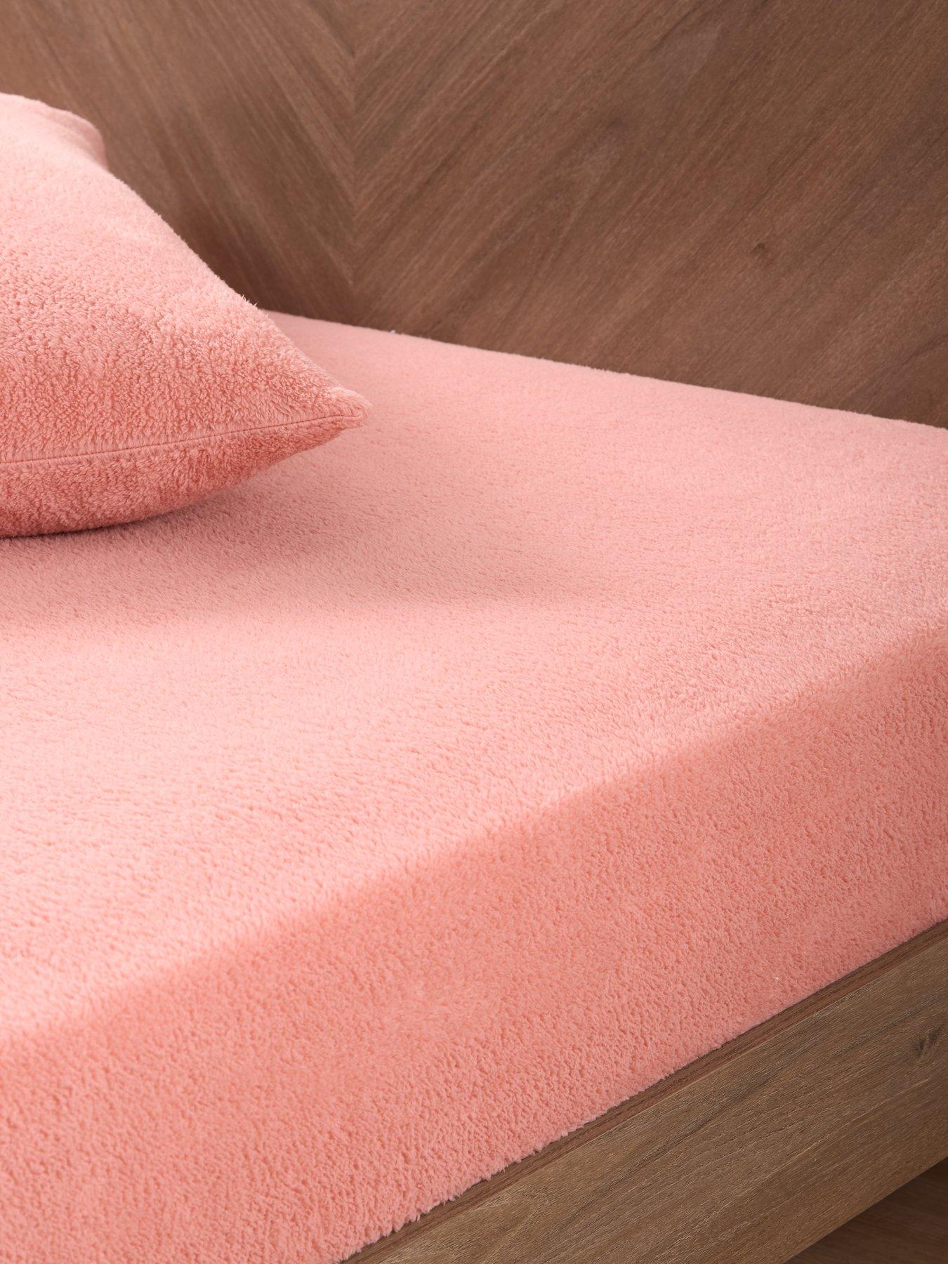 Product photograph of Everyday Teddy Fleece Fitted Sheet In Pink from very.co.uk