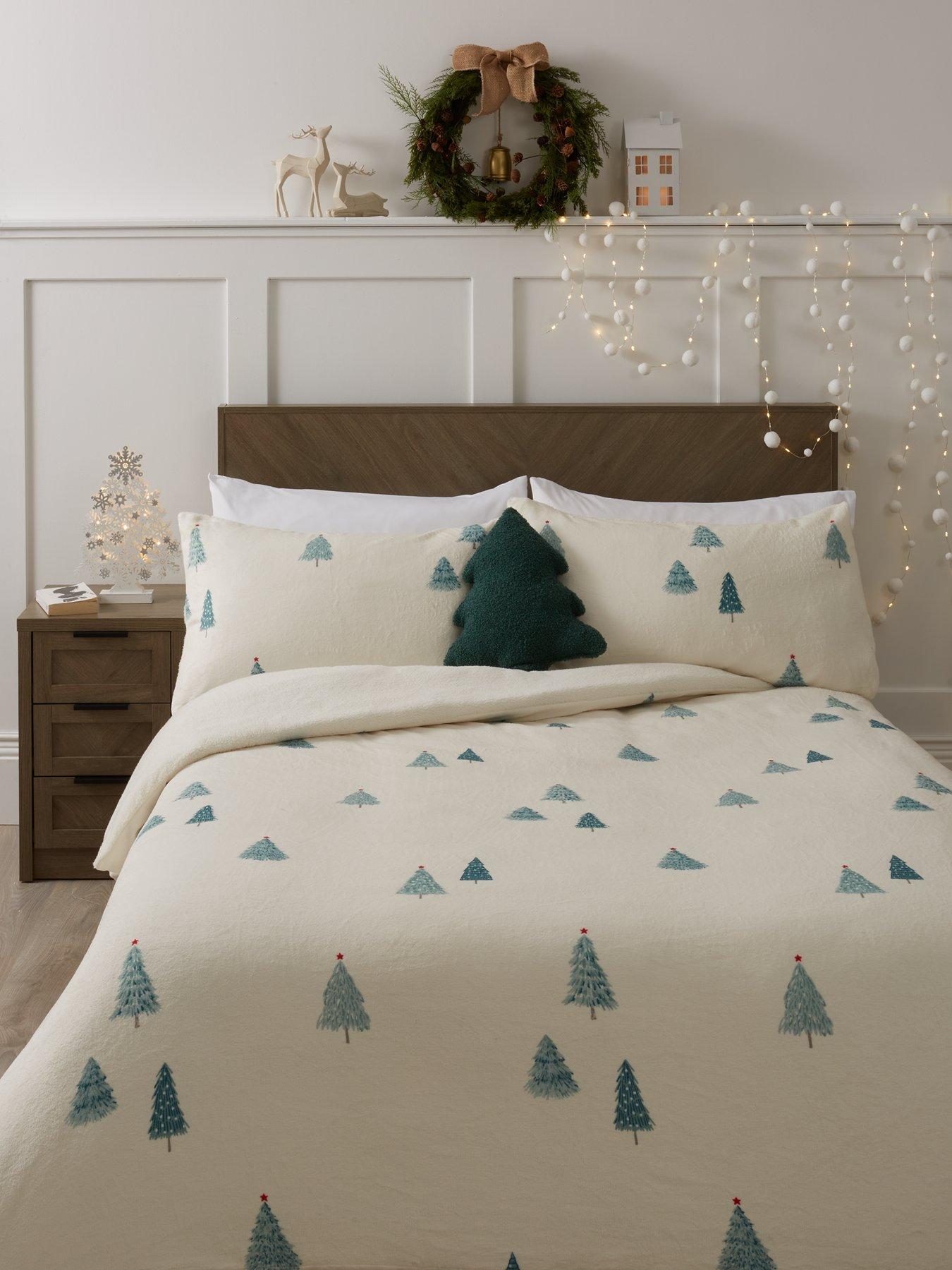 Very Home Nordic Trees Fleece Christmas Duvet Cover Set - Multi