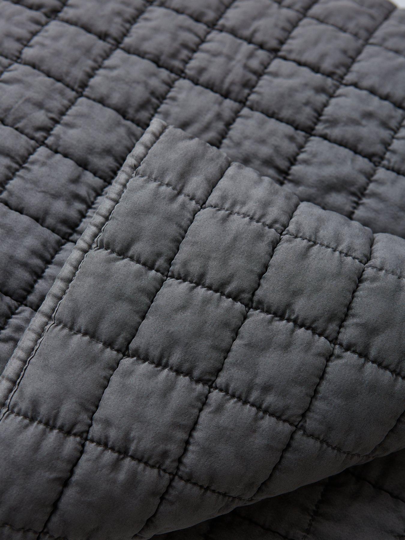 Image 3 of 4 of The Very Collection Washed Quilted Microfibre Bedspread Throw - Charcoal