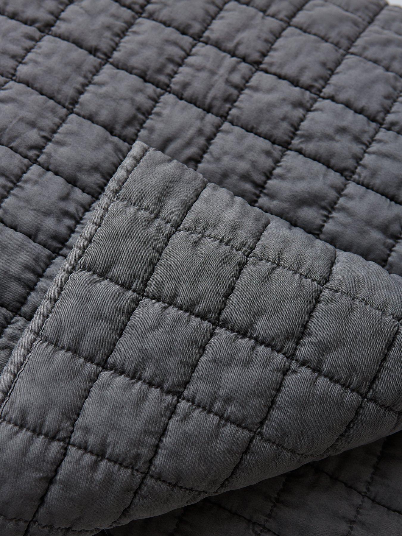 Image 4 of 4 of The Very Collection Washed Quilted Microfibre Bedspread Throw - Charcoal
