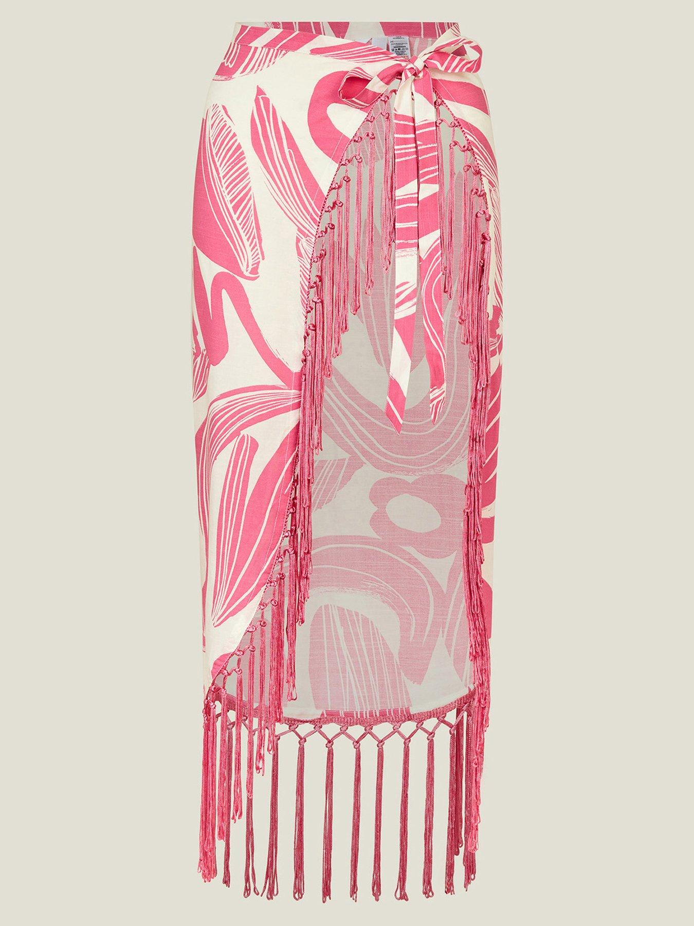 Image 3 of 4 of Accessorize Squiggle Sarong - Pink