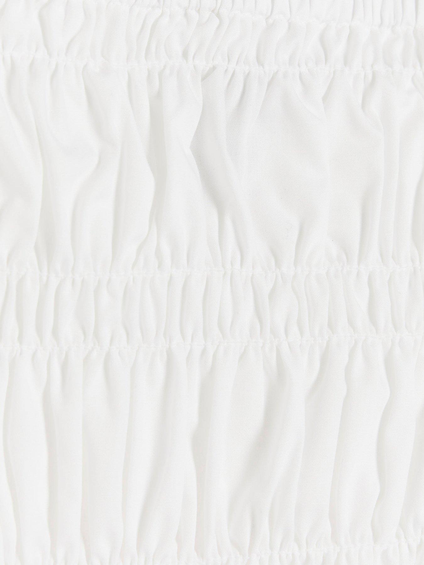 River Island Cut Out Shirred Top - White | Very.co.uk