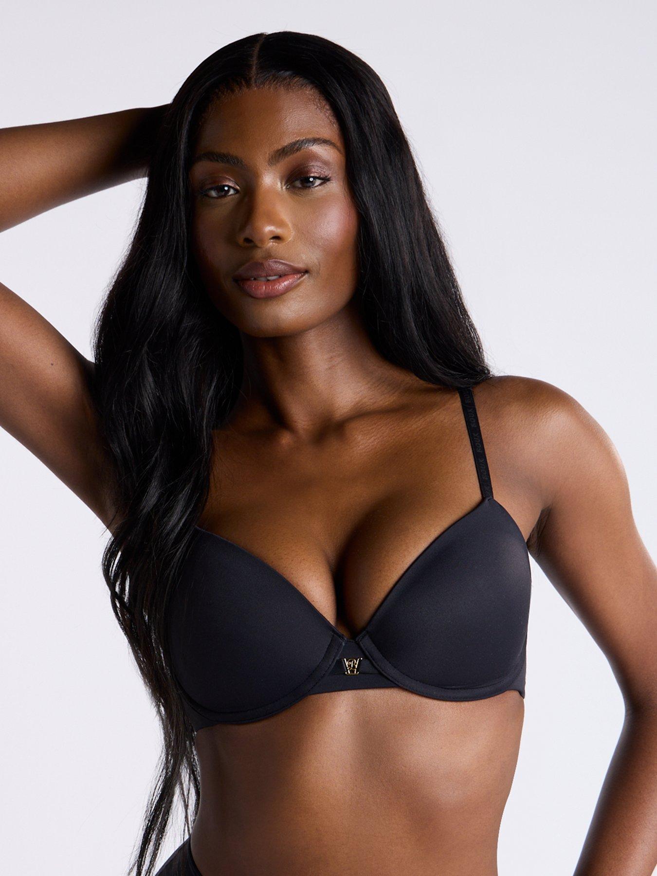 Boux Avenue Ultra Light T-Shirt Bra, Black, Size 32F, Women