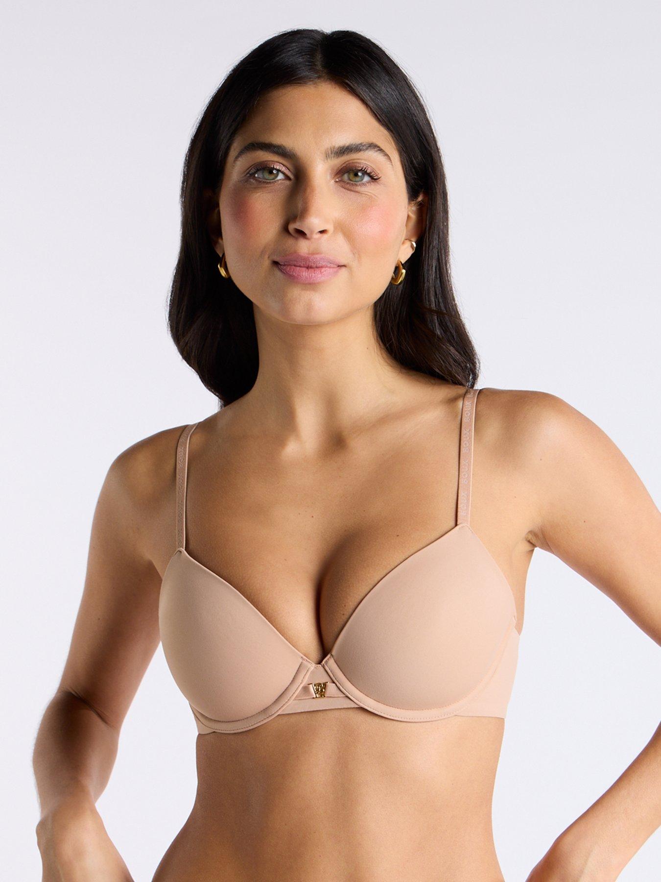 Boux Avenue Ultra Light T-Shirt Bra, Beige, Size 32F, Women