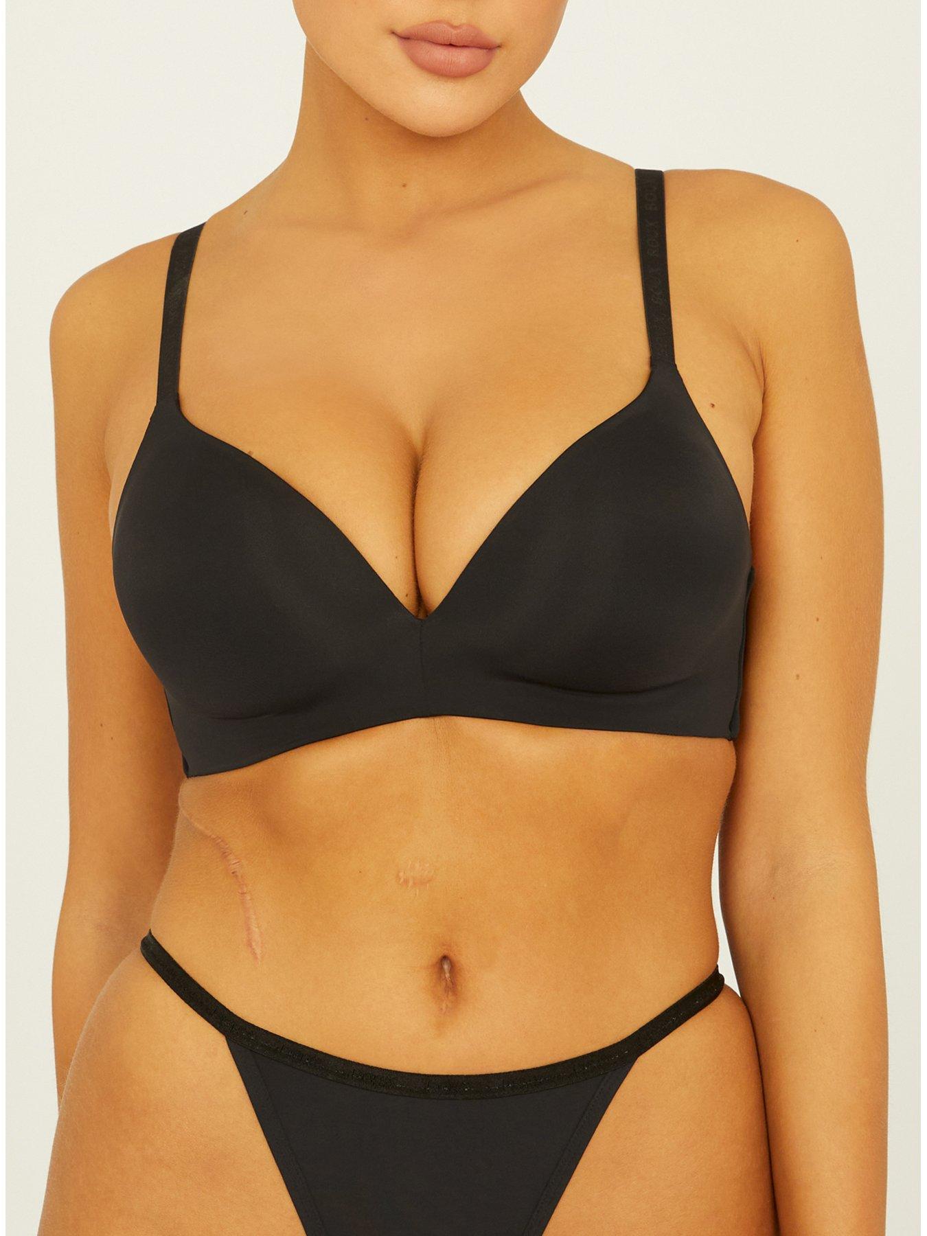 undefined Non Wired Plunge Bra - 00 Dark - Black