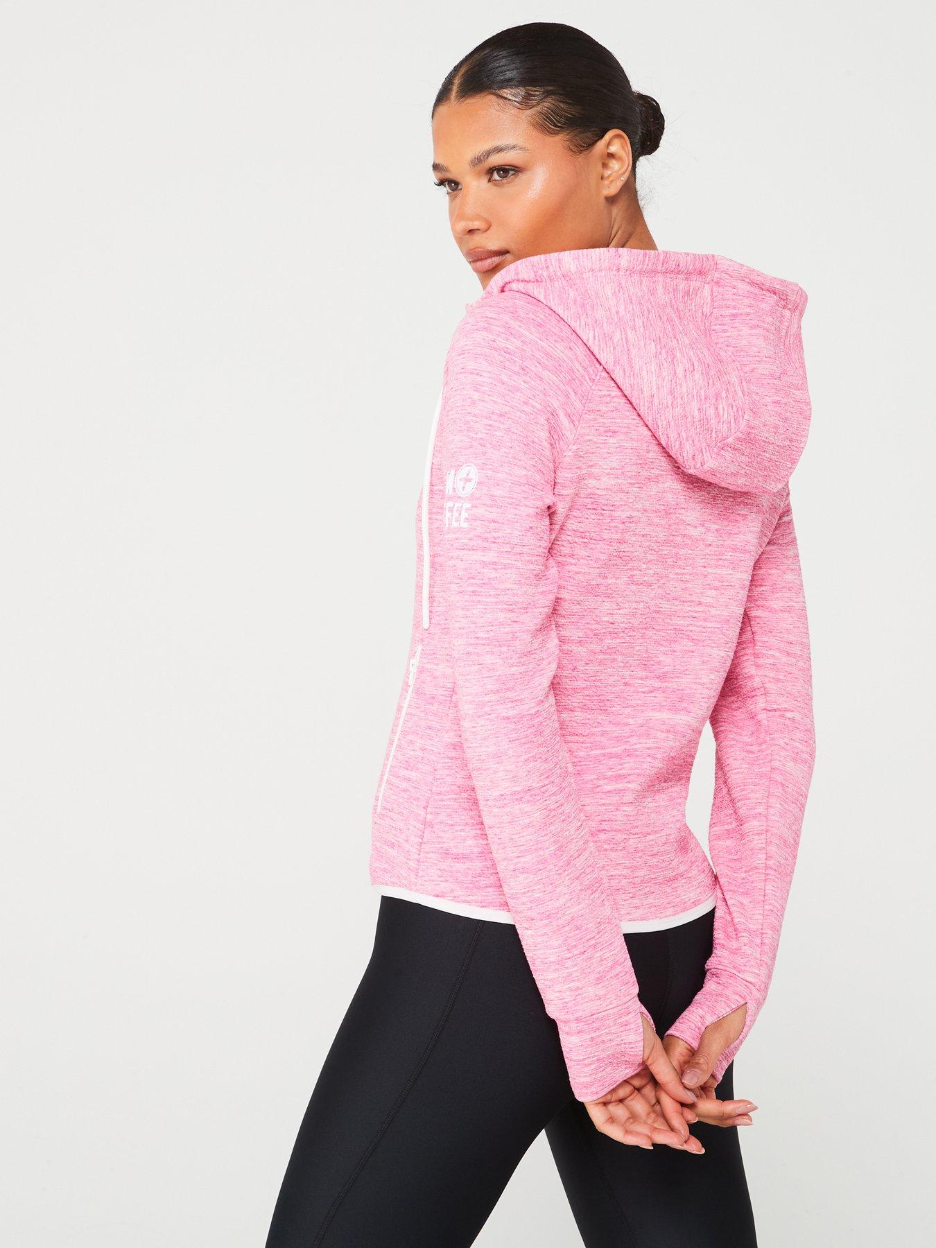 Image 2 of 4 of Gym + Coffee Women's Training Fleck Hoodie -&nbsp;Pink