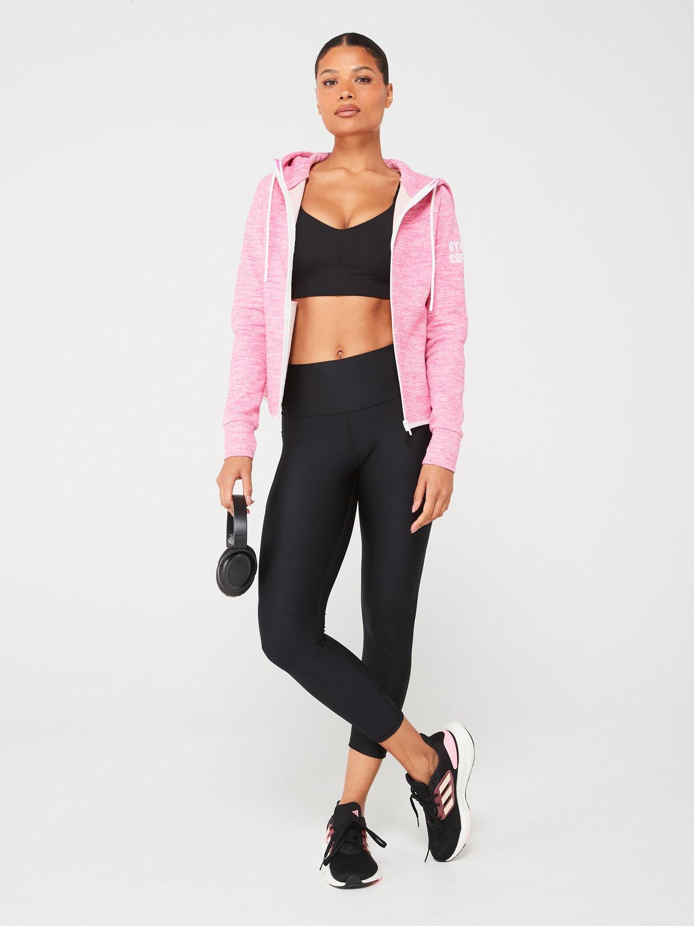 Image 3 of 4 of Gym + Coffee Women's Training Fleck Hoodie -&nbsp;Pink