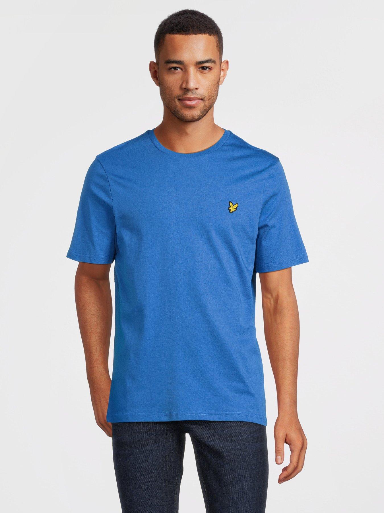 lyle & scott lyle & scott plain regular fit t-shirt - bright blue