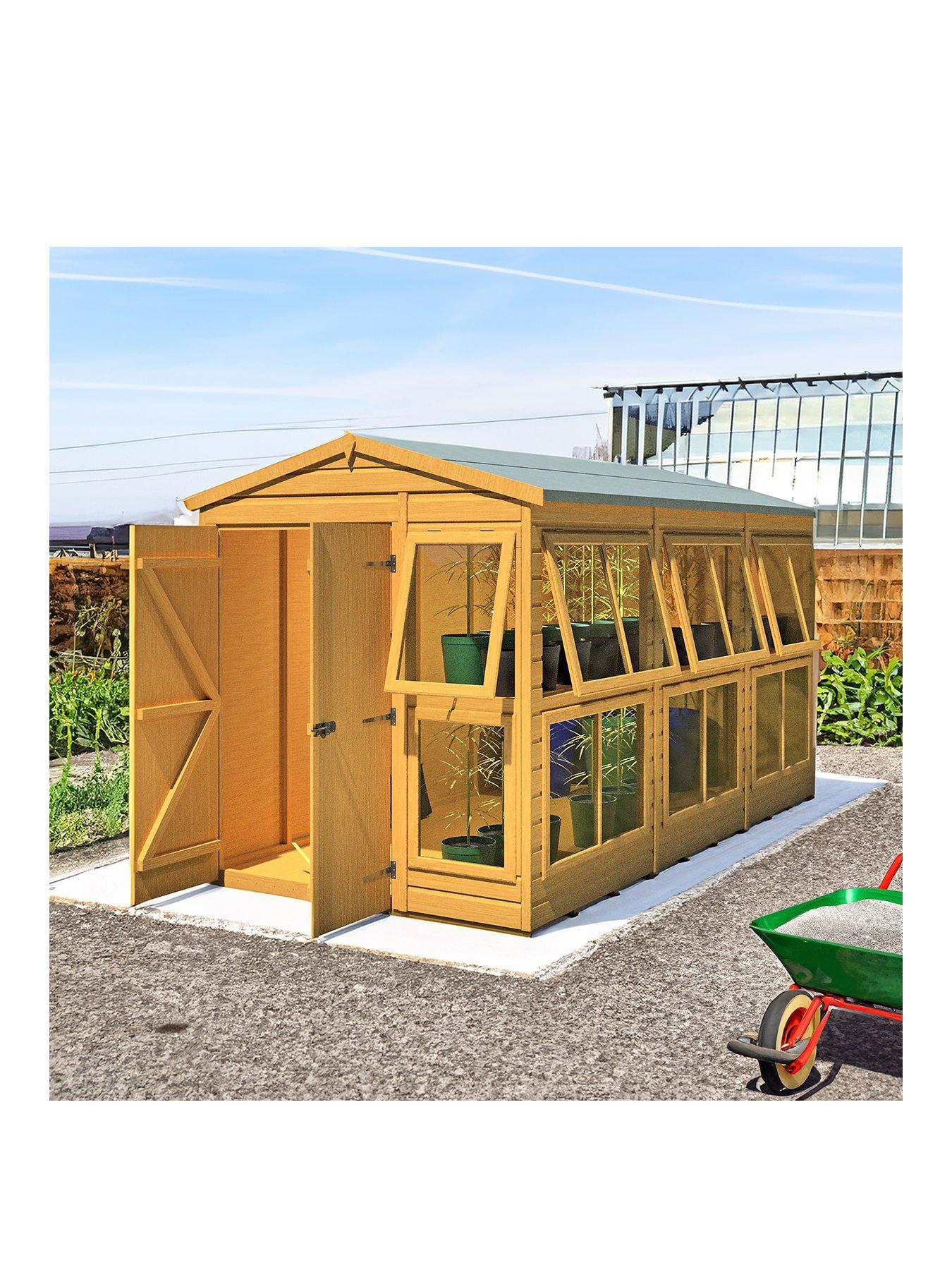 Product photograph of Shire Sun Hut 6 X 12ft Potting Shed from very.co.uk