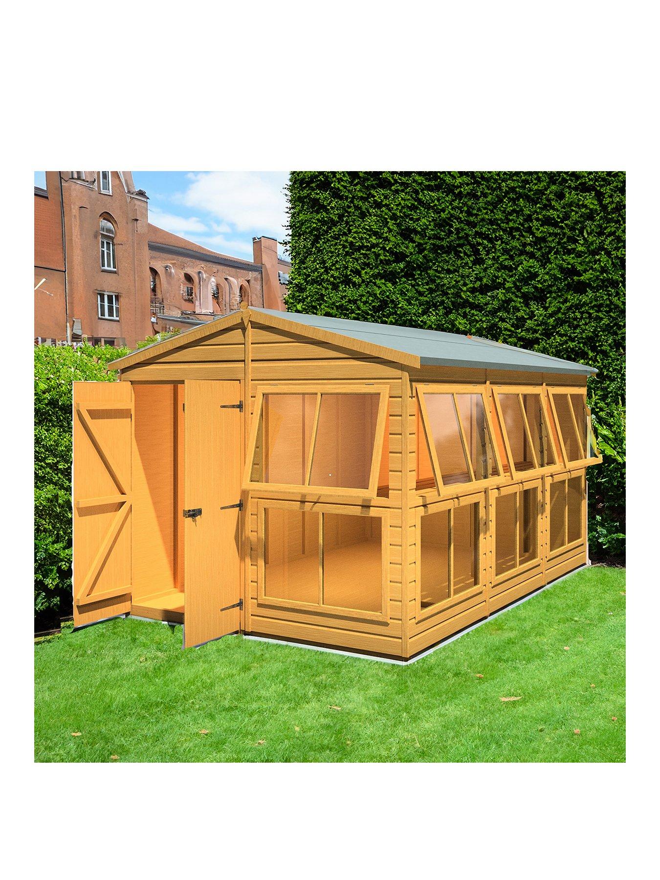 Product photograph of Shire Sun Hut 8 X 12ft Potting Shed from very.co.uk