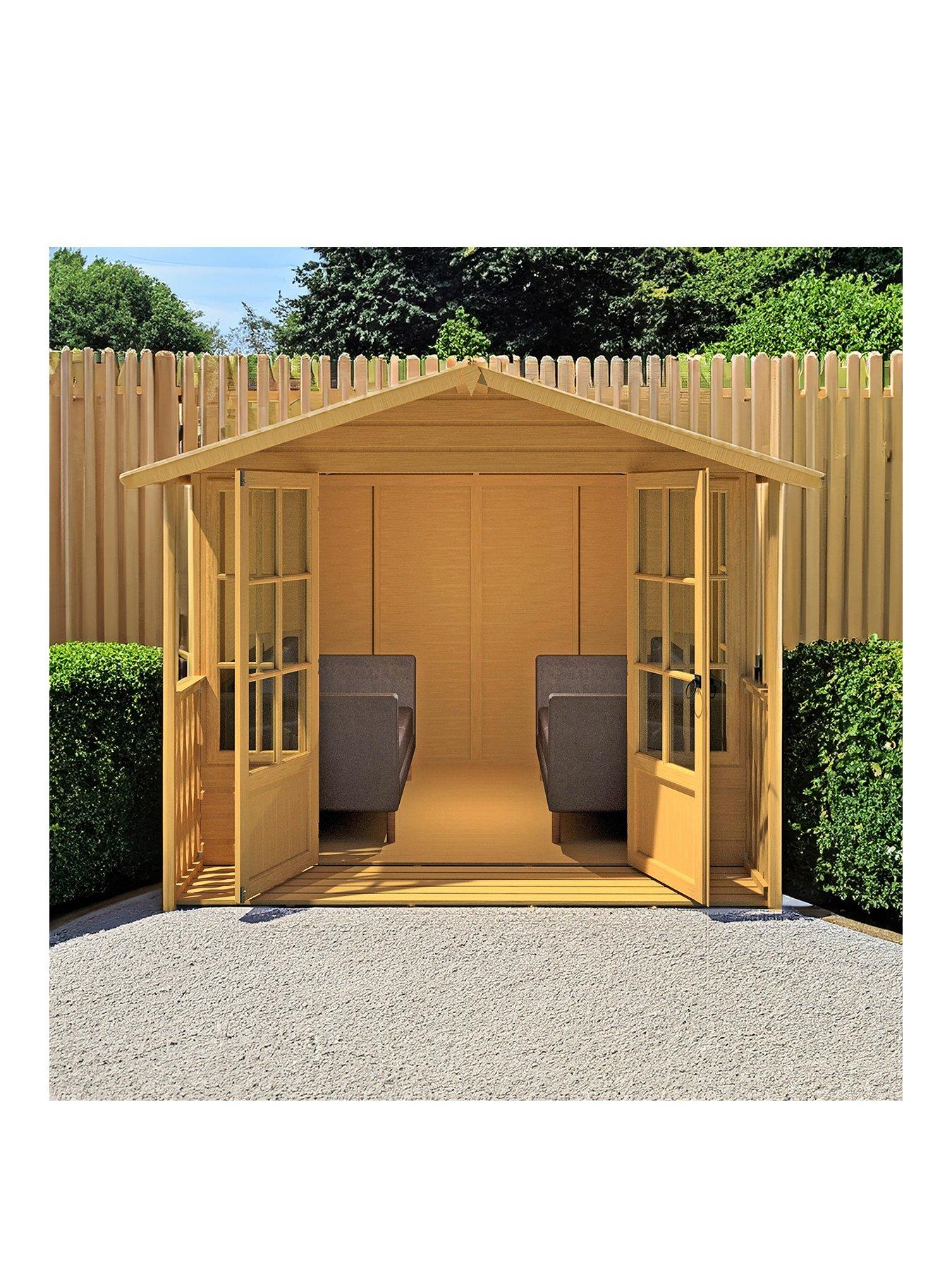 Product photograph of Shire Delmora 8x10ft Summerhouse With Veranda from very.co.uk