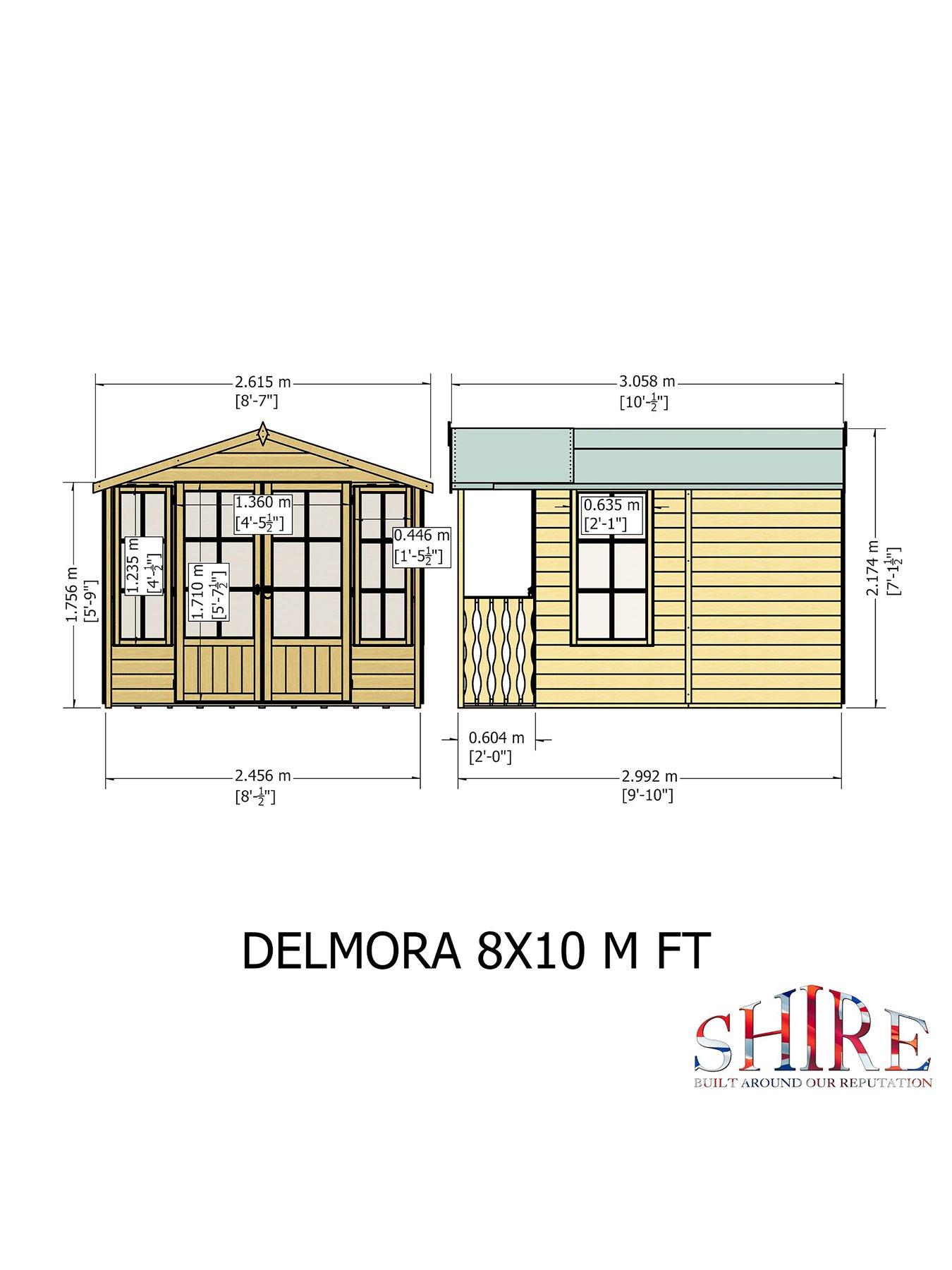 Image 3 of 7 of Shire Delmora 8x10ft Summerhouse With Veranda