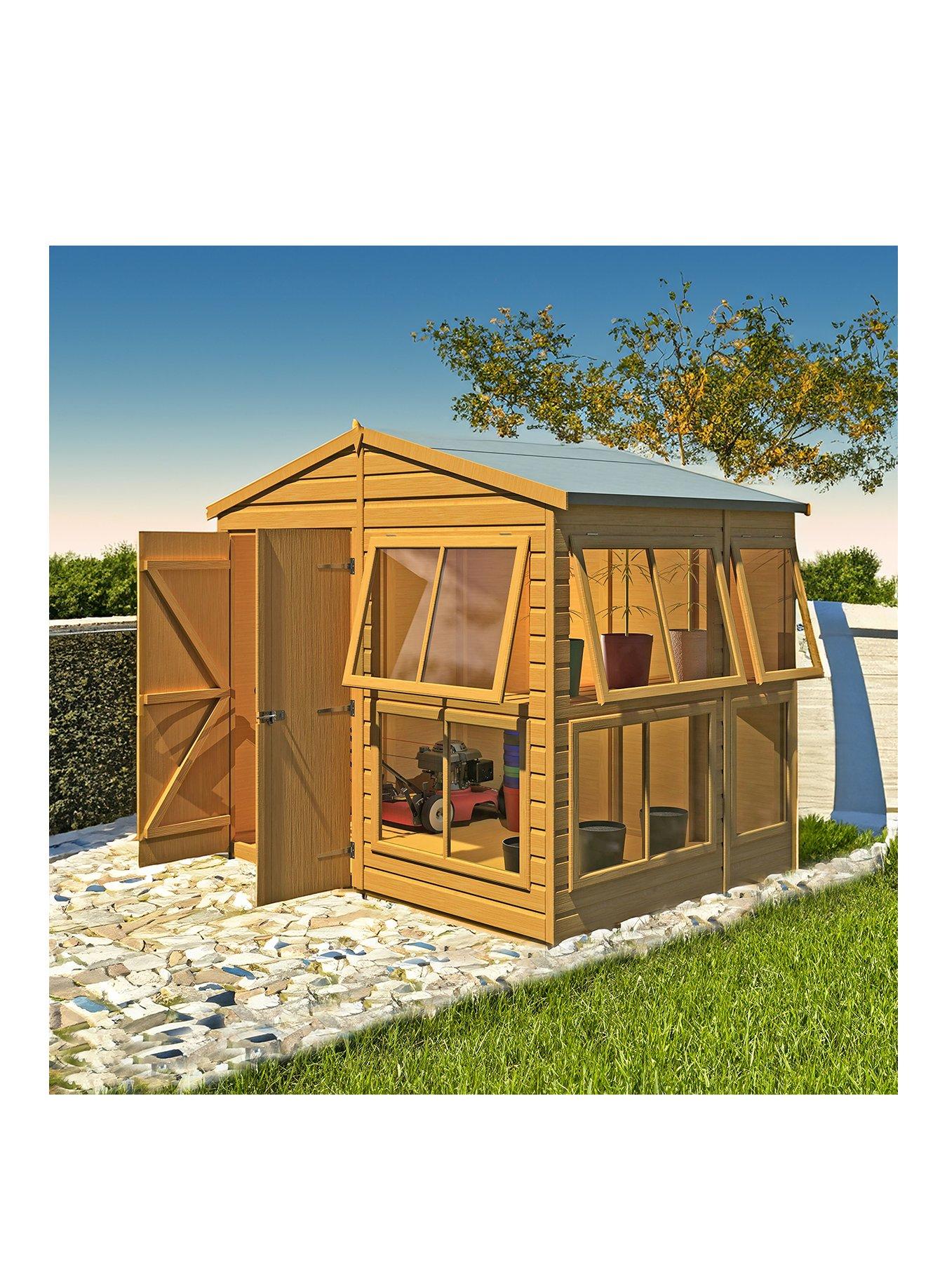 Product photograph of Shire Sun Hut 6 X 8 Potting Shed from very.co.uk