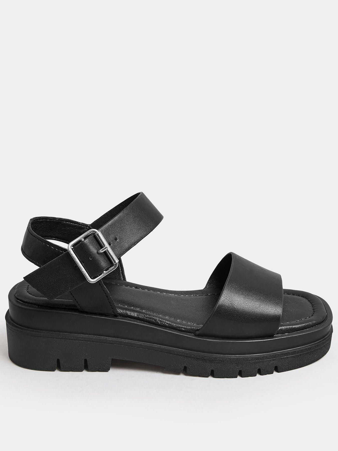 Yours Extra Wide Fit Woven Flat Sandal Black