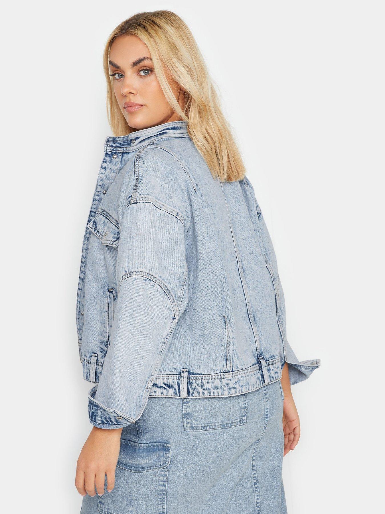 Image 2 of 4 of Yours Curve Denim Biker Jacket