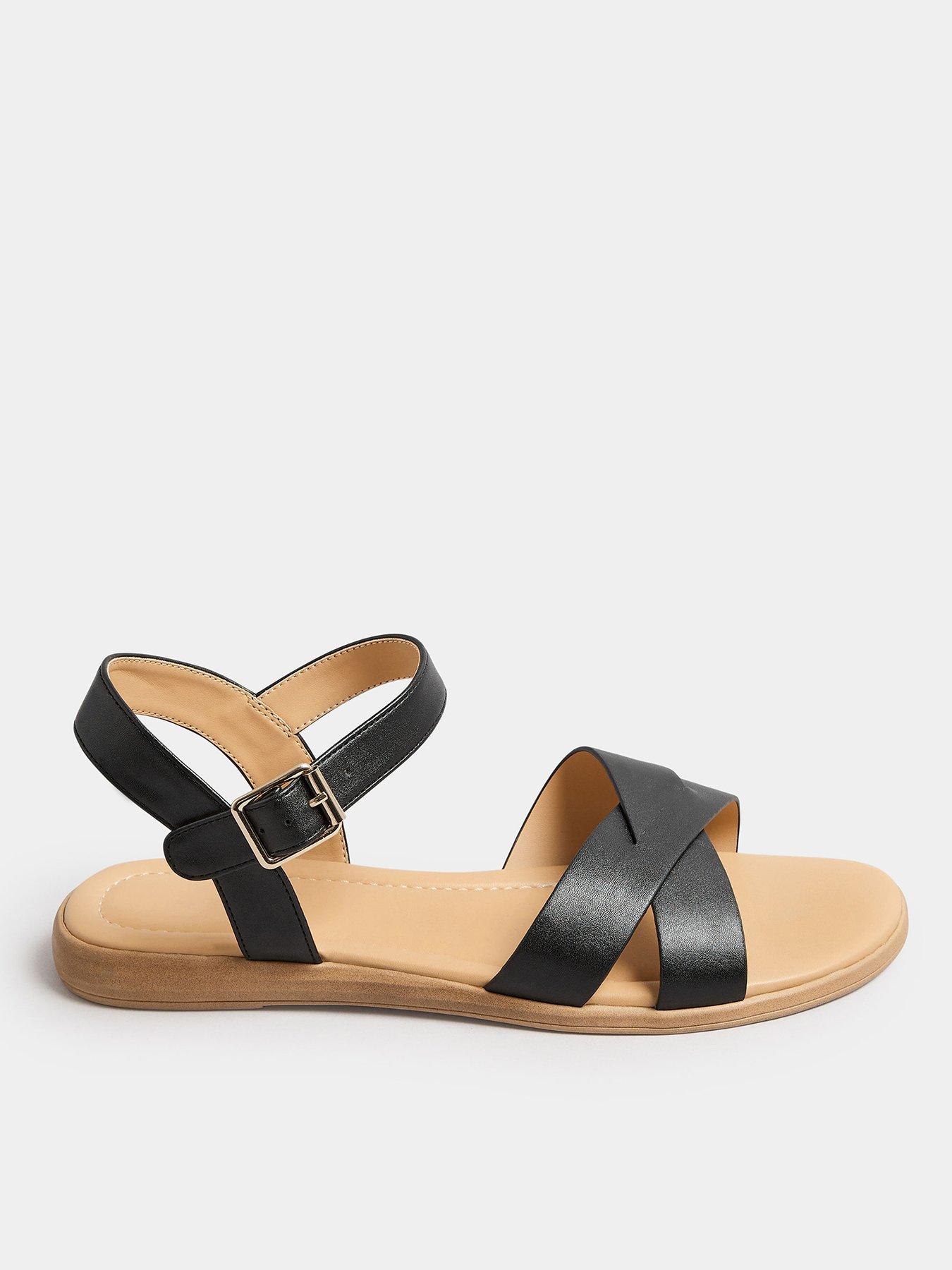 undefined Extra Wide Fit Cross Over Sandal Black