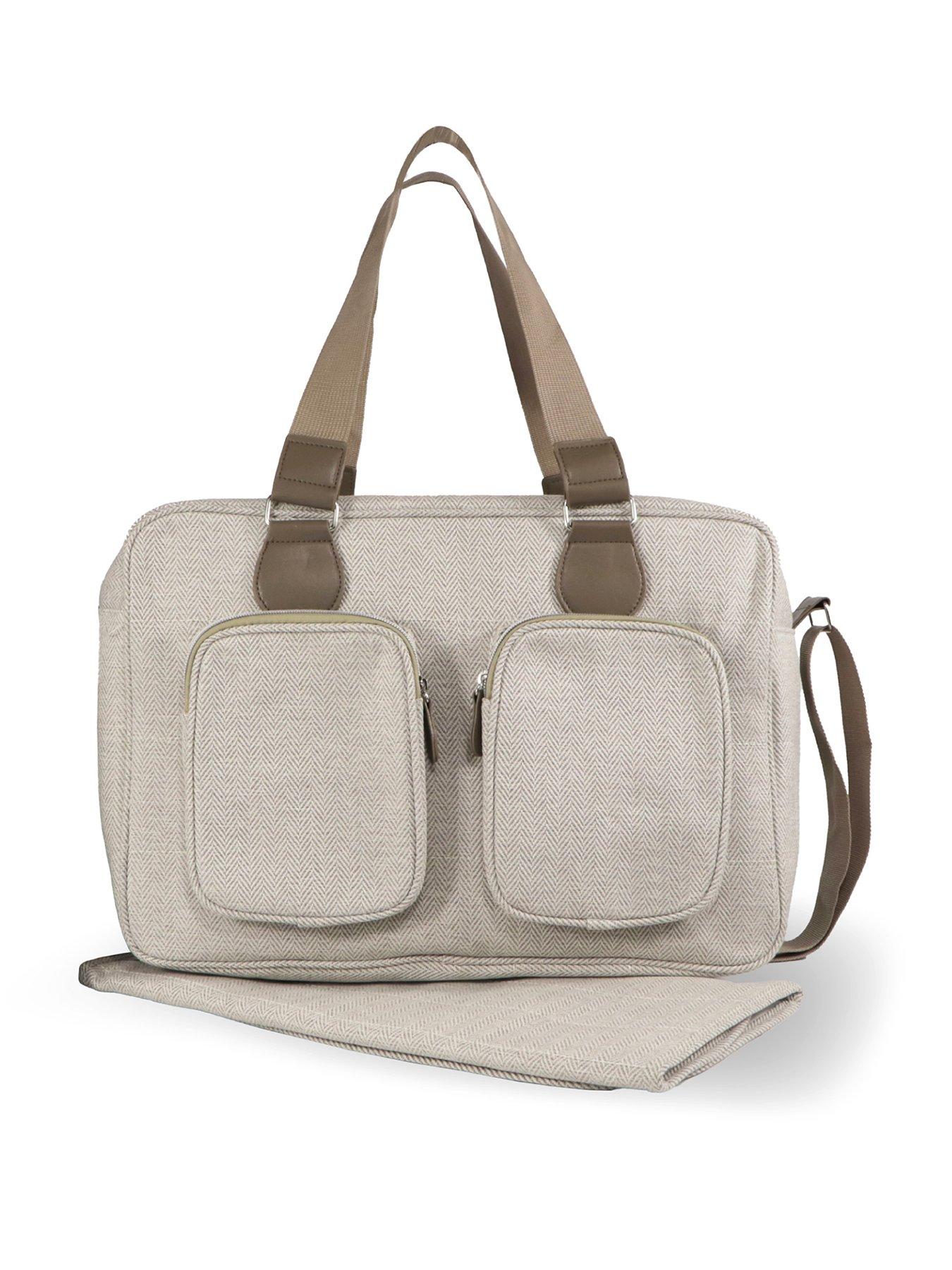 Image 1 of 7 of My Babiie Deluxe Changing Bag - Oatmeal Herringbone