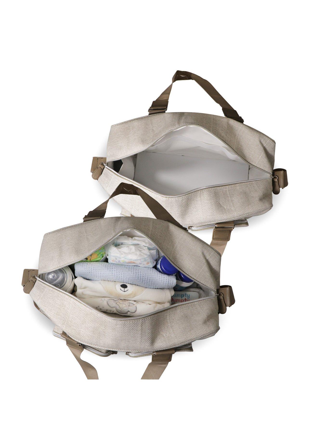 Image 2 of 7 of My Babiie Deluxe Changing Bag - Oatmeal Herringbone