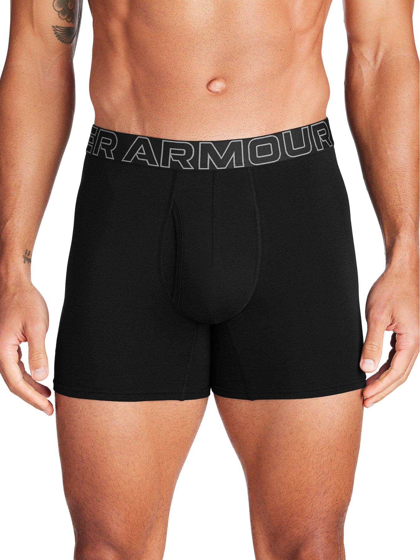 3 Pack of Men s 6 Inch Performance Cotton Solid Boxers Black