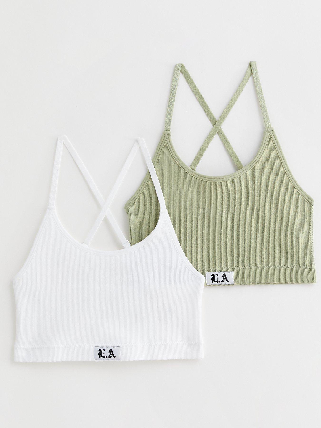 White Ribbed Seamless Crop Top Bralette