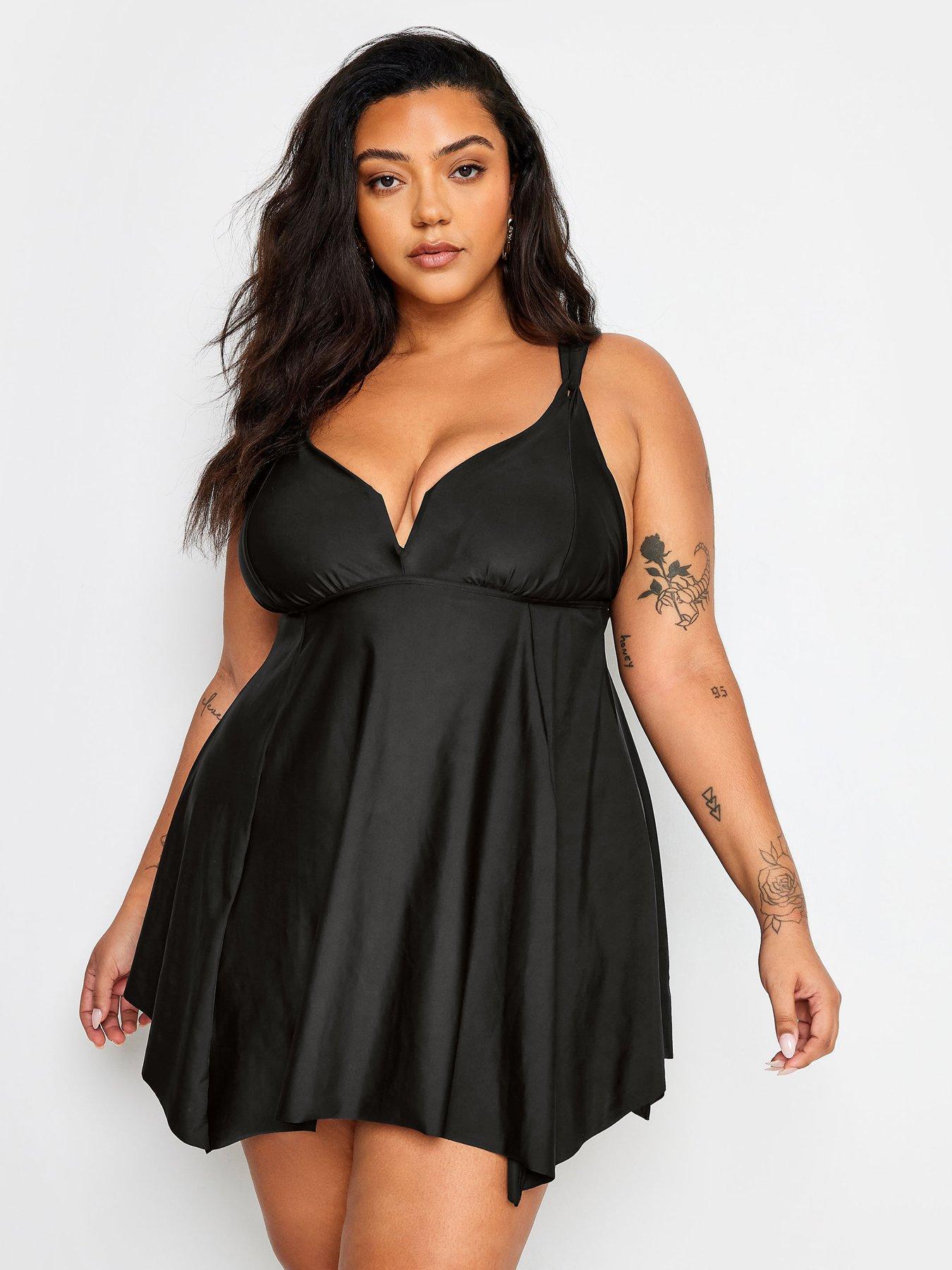 Yours Curve Knotted Strap Hanky Swim Dress