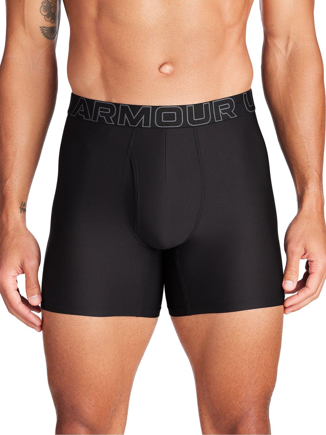 Image 2 of 3 of UNDER ARMOUR 3 Pack of Men's&nbsp;6 Inch Performance Tech Mesh Solid Boxers -&nbsp;Black