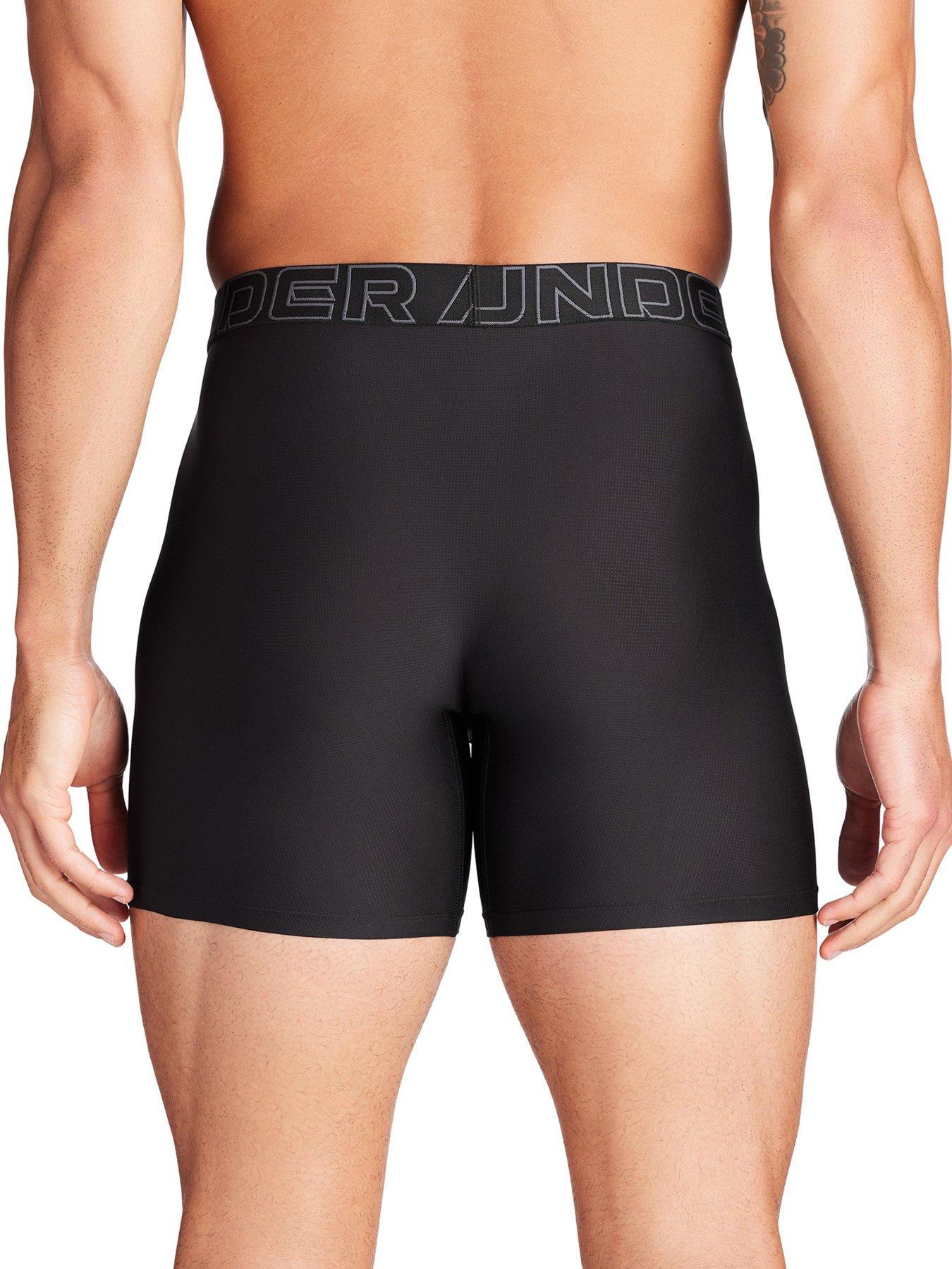 Image 3 of 3 of UNDER ARMOUR 3 Pack of Men's&nbsp;6 Inch Performance Tech Mesh Solid Boxers -&nbsp;Black