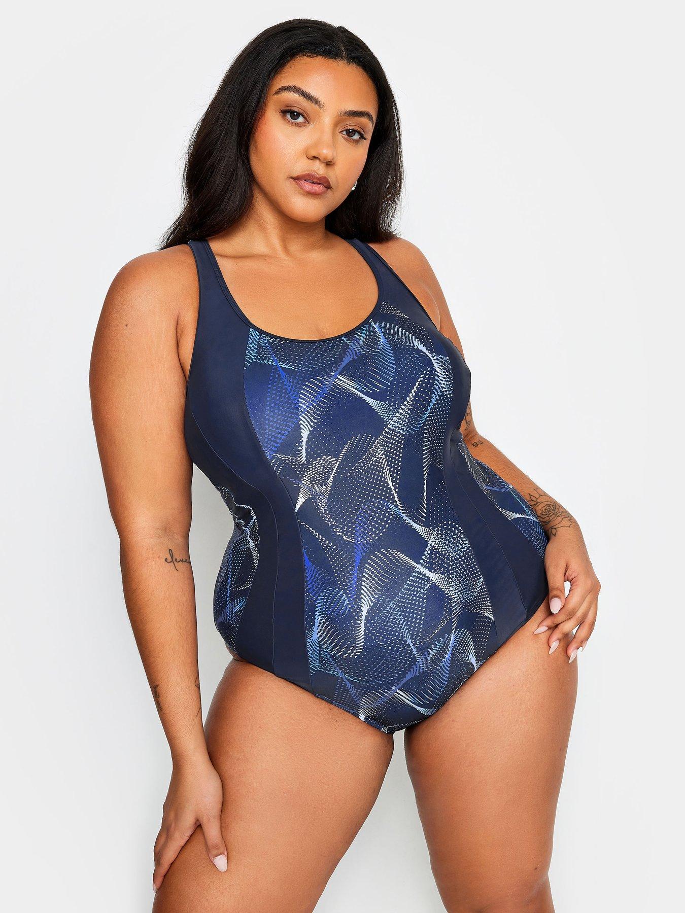 Yours Curve Active Wavelength Swimsuit - Blue