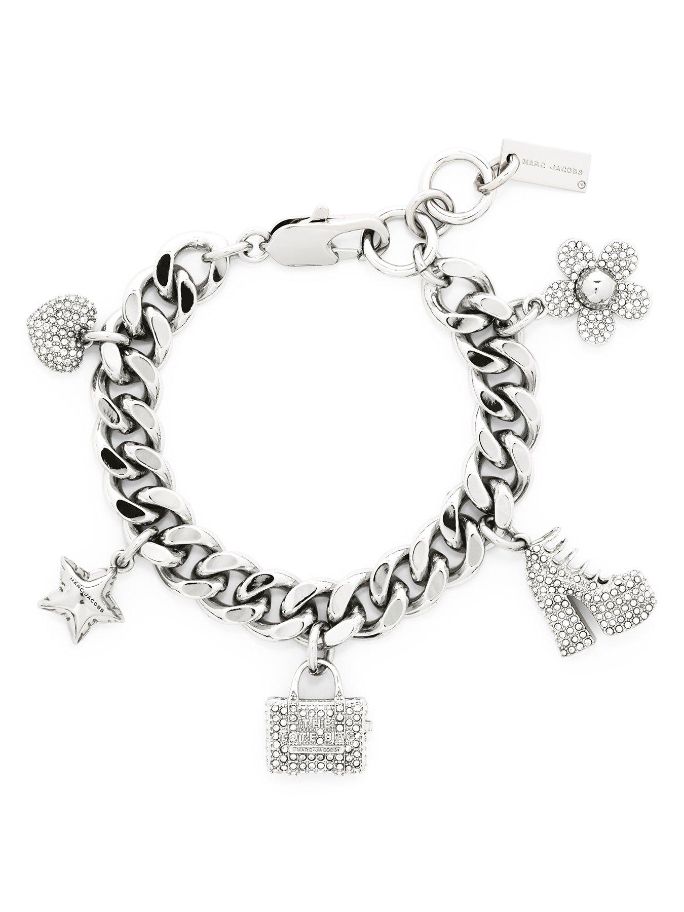 Product photograph of Marc Jacobs Mini Icon Pave Charm Bracelet from very.co.uk