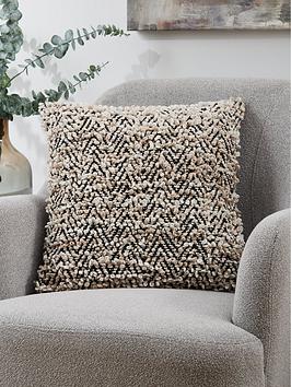 Product photograph of Very Home Boucle Chevron Cushion from very.co.uk