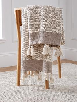 Product photograph of Very Home Herringbone Throw from very.co.uk