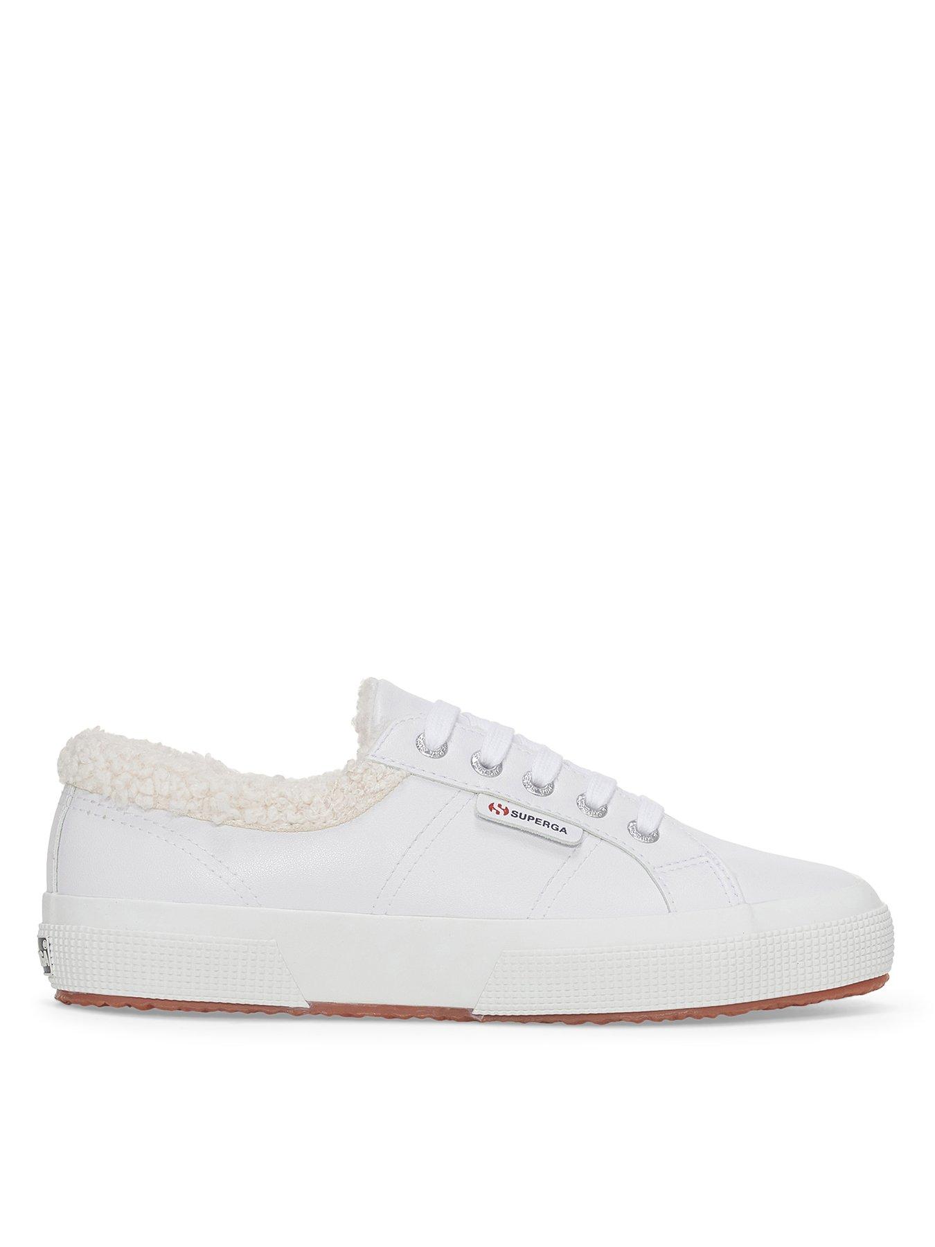 undefined 2750 Vegan Faux Leather Fur Plimsolls - White Ice