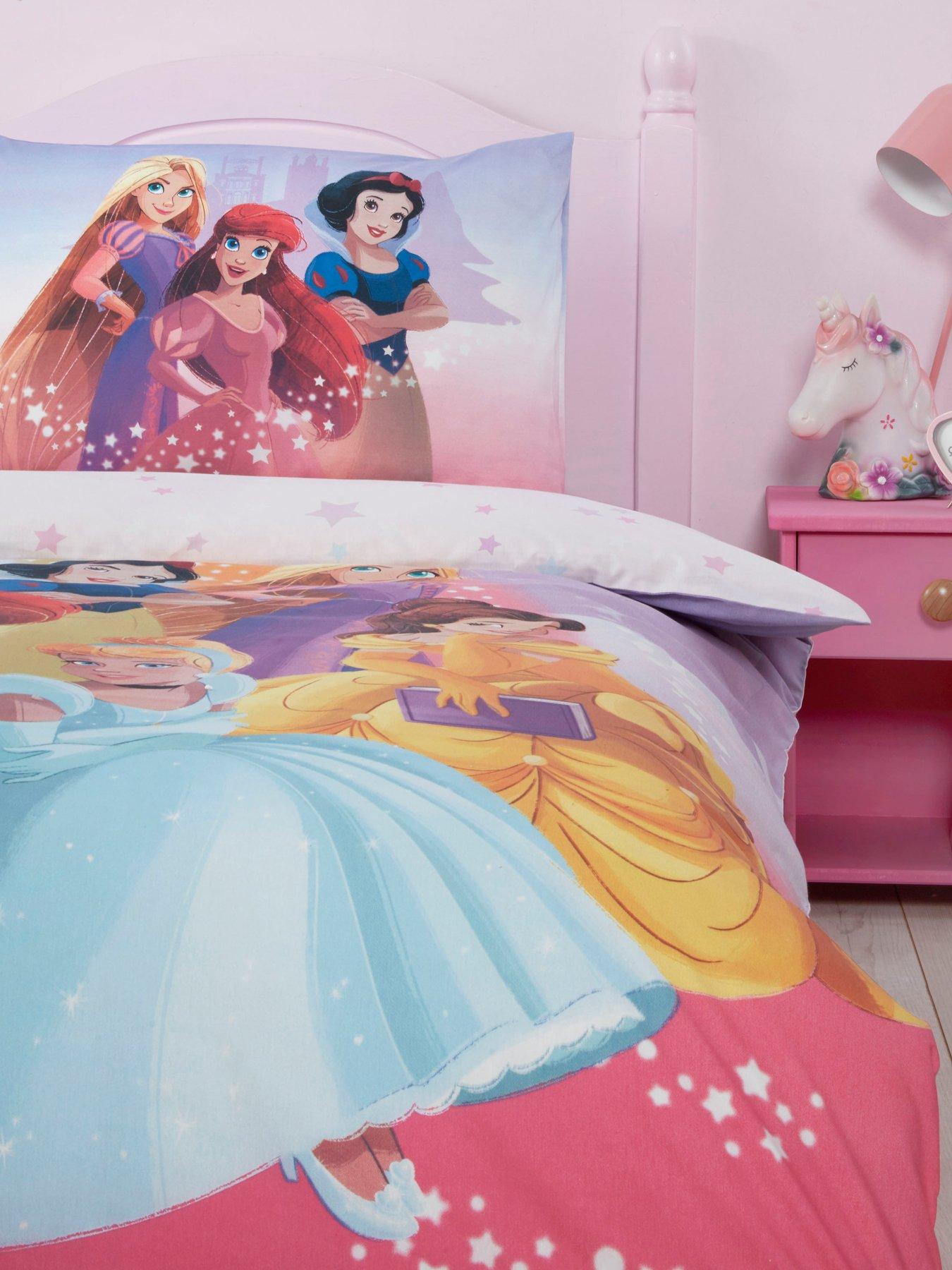 Product photograph of Disney Princess Single Duvet Cover Set - Pink from very.co.uk