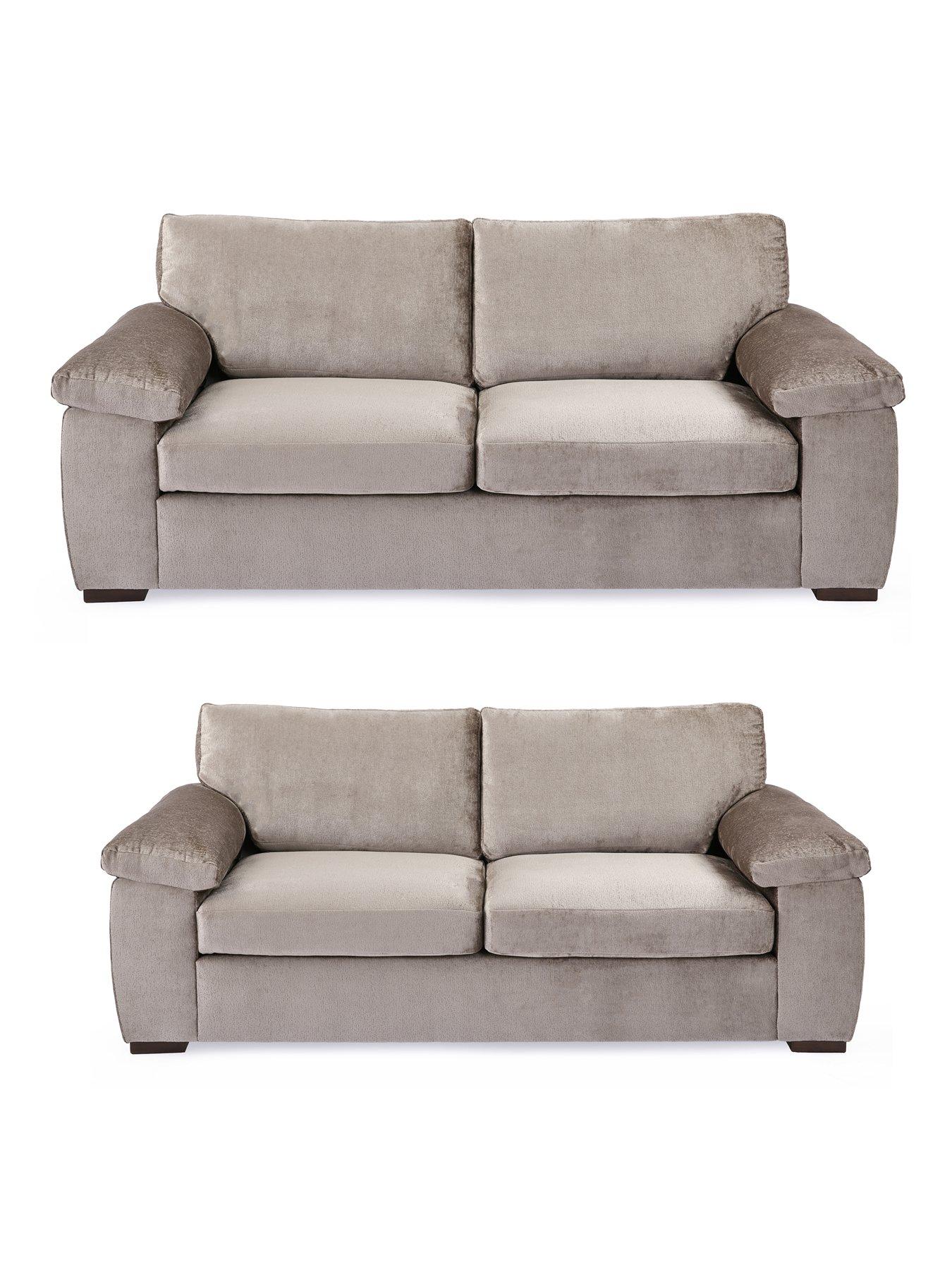 Product photograph of Very Home Salerno Standard 3 2 Seater Fabric Sofa Set Buy Amp Save - Taupe - Fsc Reg Certified from very.co.uk