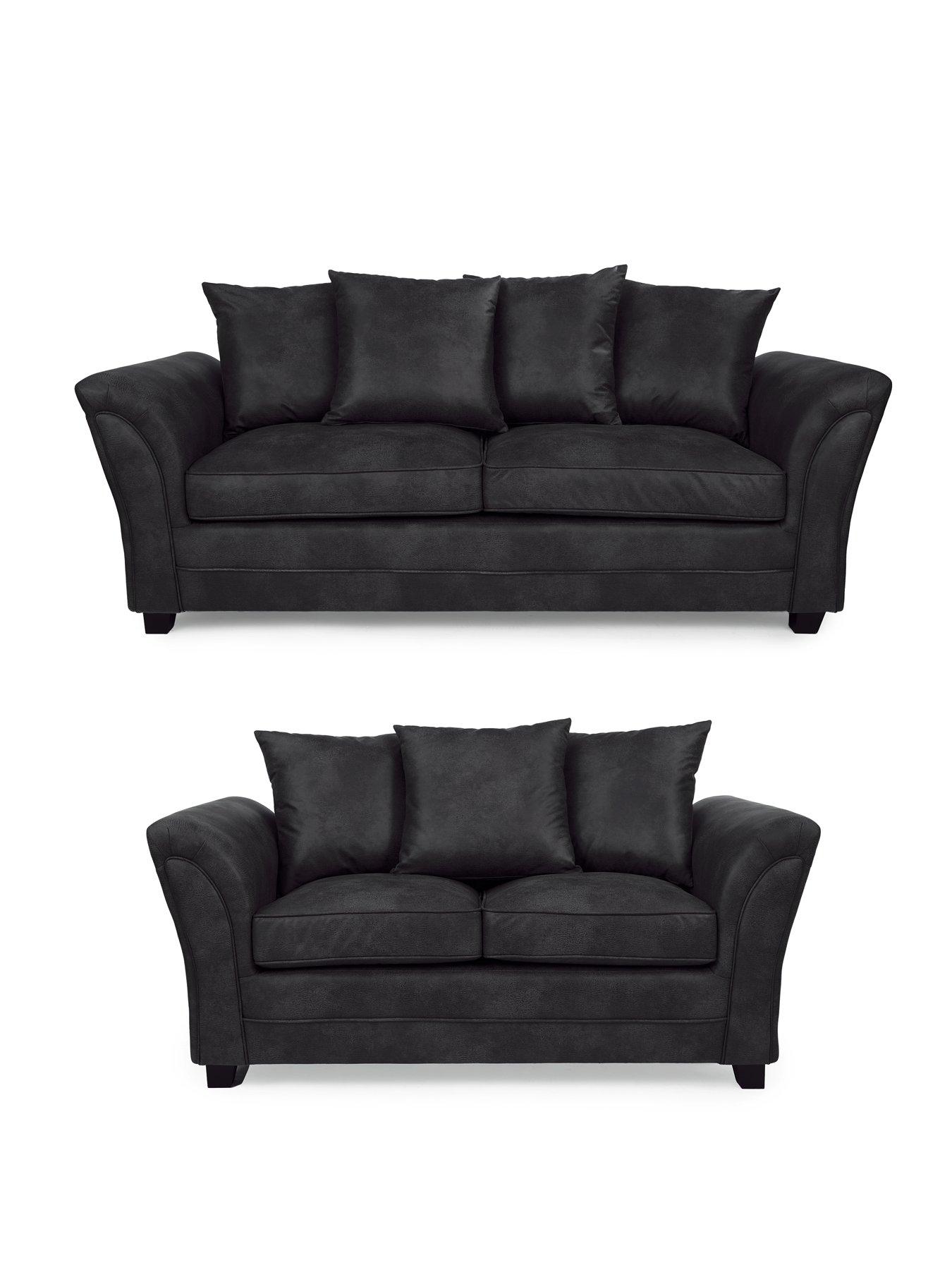 Product photograph of Very Home Dury Leather Look 3 2 Seater Sofa Set Buy Amp Save - Fsc Reg Certified from very.co.uk