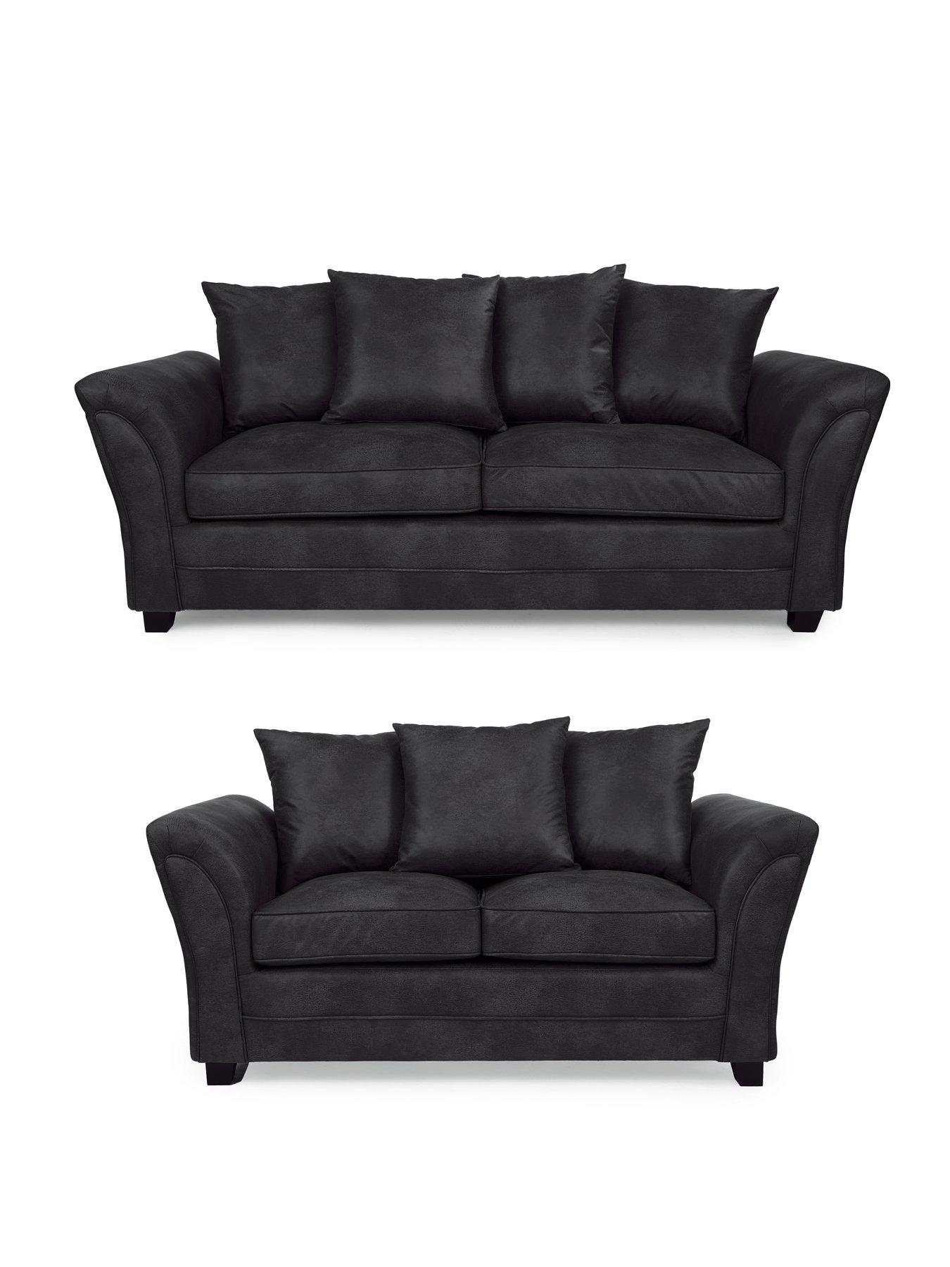 Dury fabric 3 seater scatter back sofa sales