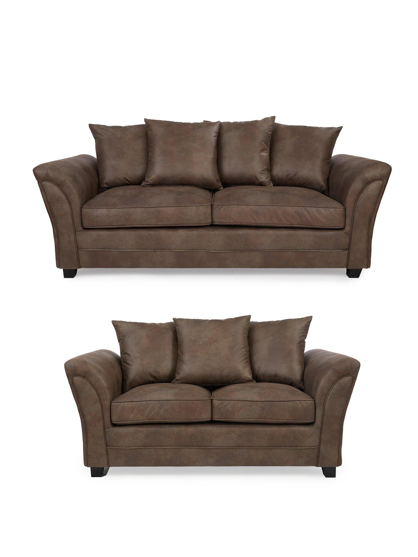 undefined Dury Leather Look 3 + 2 Seater Sofa Set (Buy  &  SAVE!) - FSC® Certified