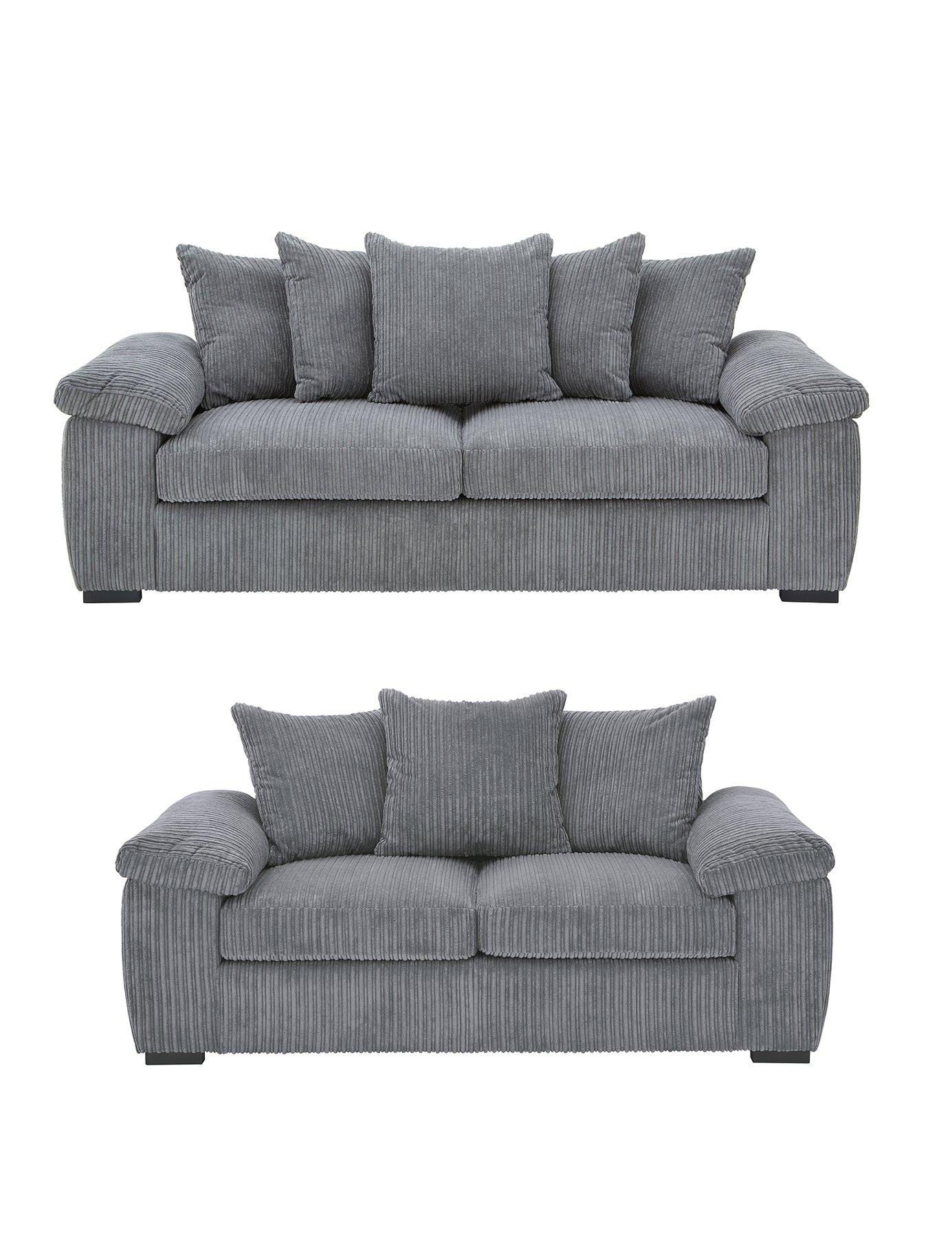 Product photograph of Very Home Amalfi Scatter Back 3 2 Seater Fabric Sofa Buy Amp Save - Charcoal - Fsc Reg Certified from very.co.uk