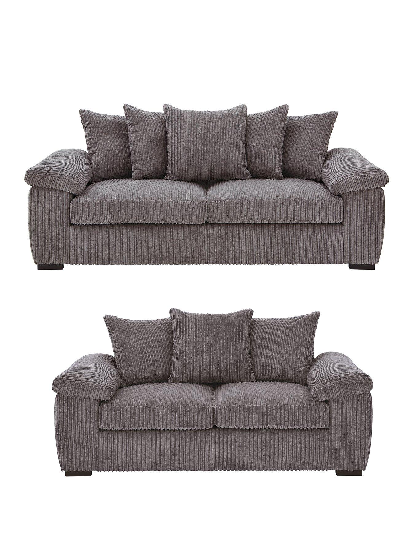 Image 2 of 7 of The Very Collection Amalfi Scatter Back&nbsp;3 + 2 Seater Fabric Sofa (Buy &amp; SAVE!) - Charcoal - FSC&reg; Certified