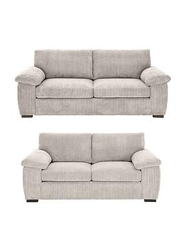 Product photograph of Very Home Amalfi Standard Back 3 2 Seater Sofa Set - Silver Buy Amp Save - Fsc Reg Certified from very.co.uk