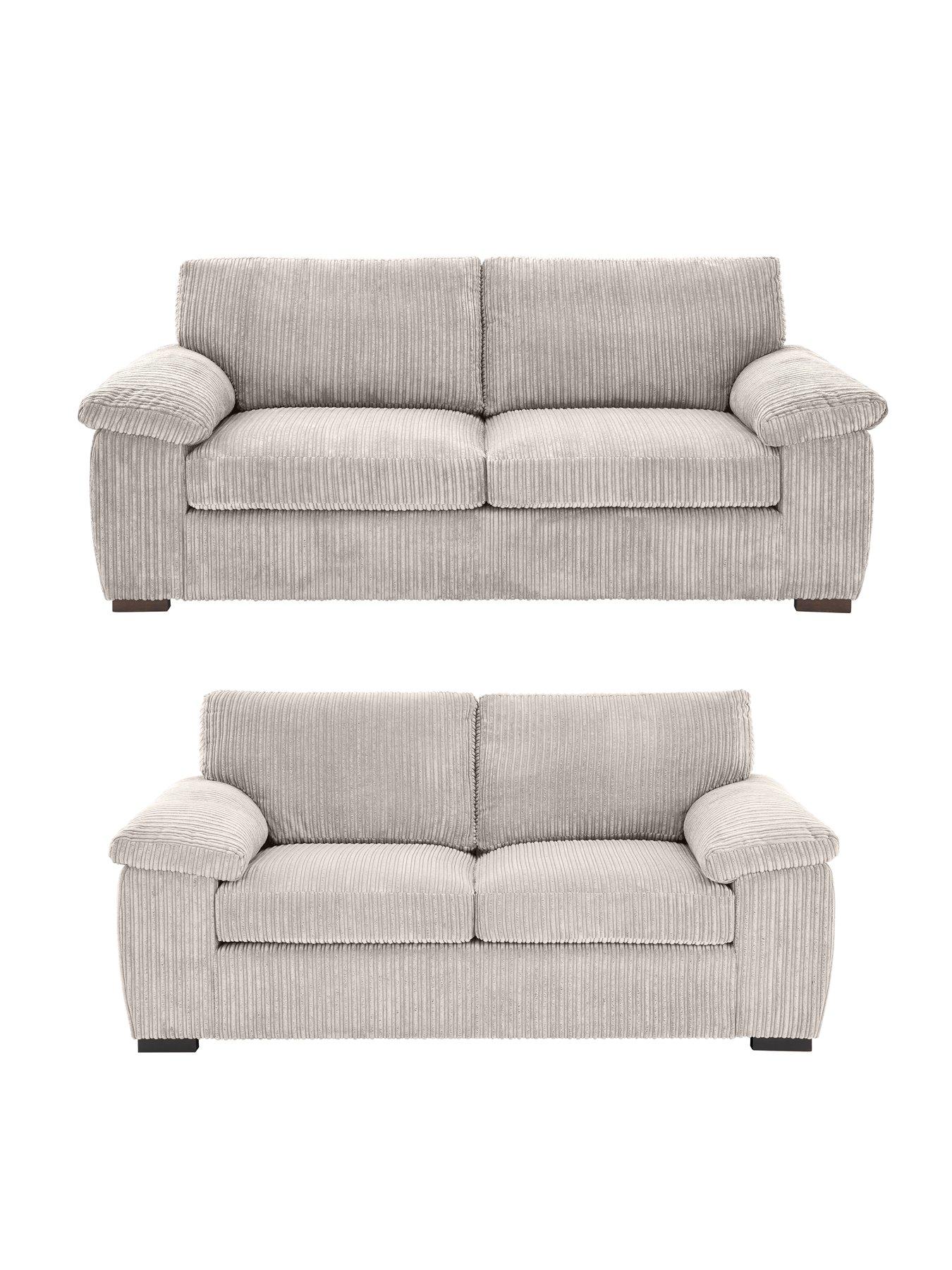 undefined Amalfi Standard Back Fabric 3 + 2 Seater Sofa Set - Silver (Buy  &  SAVE!) - FSC® Certified