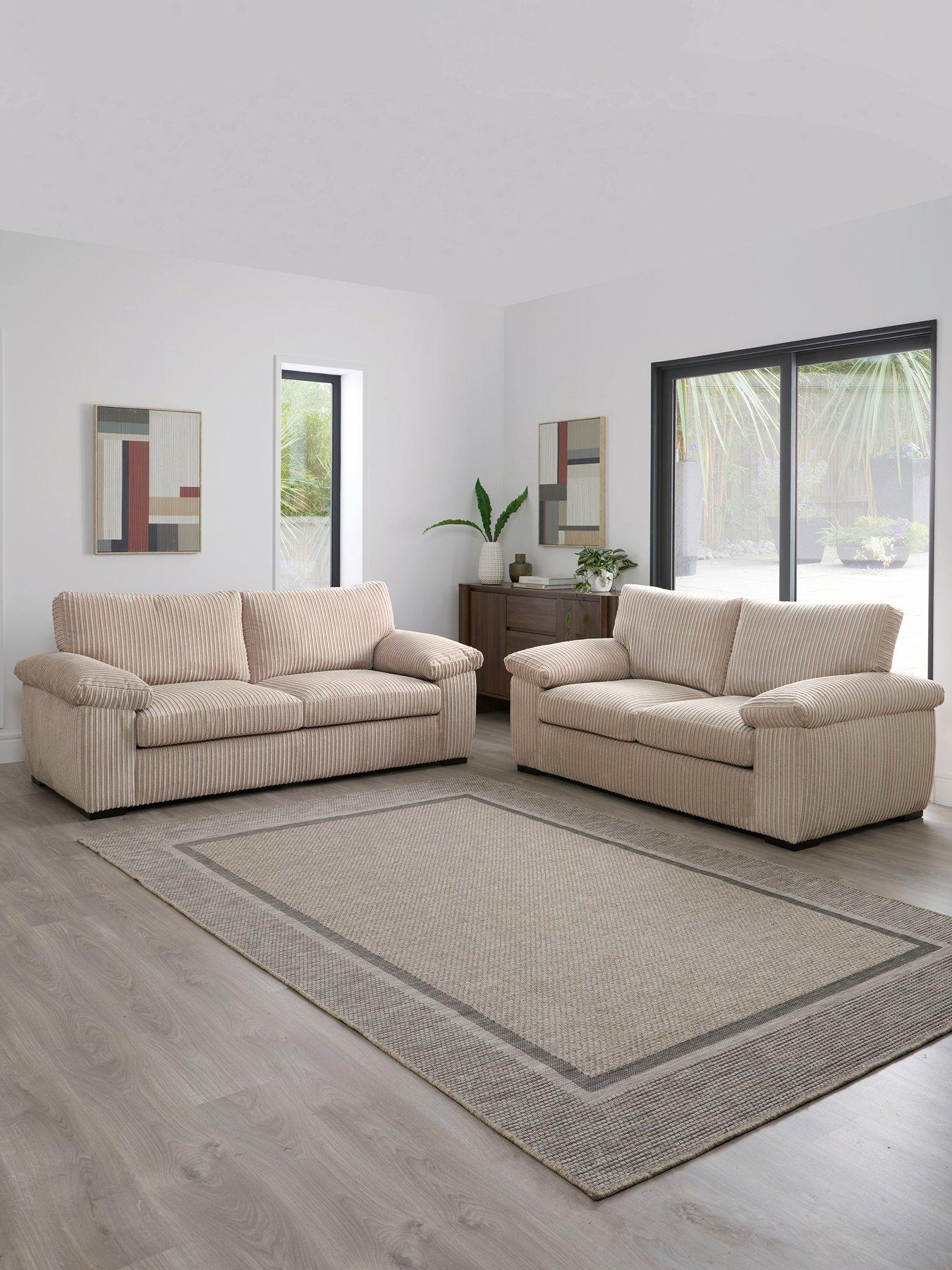 Very Home Amalfi Standard Back 3 + 2 Seater Sofa Set - Cream (Buy  &  SAVE!) - FSC® Certified