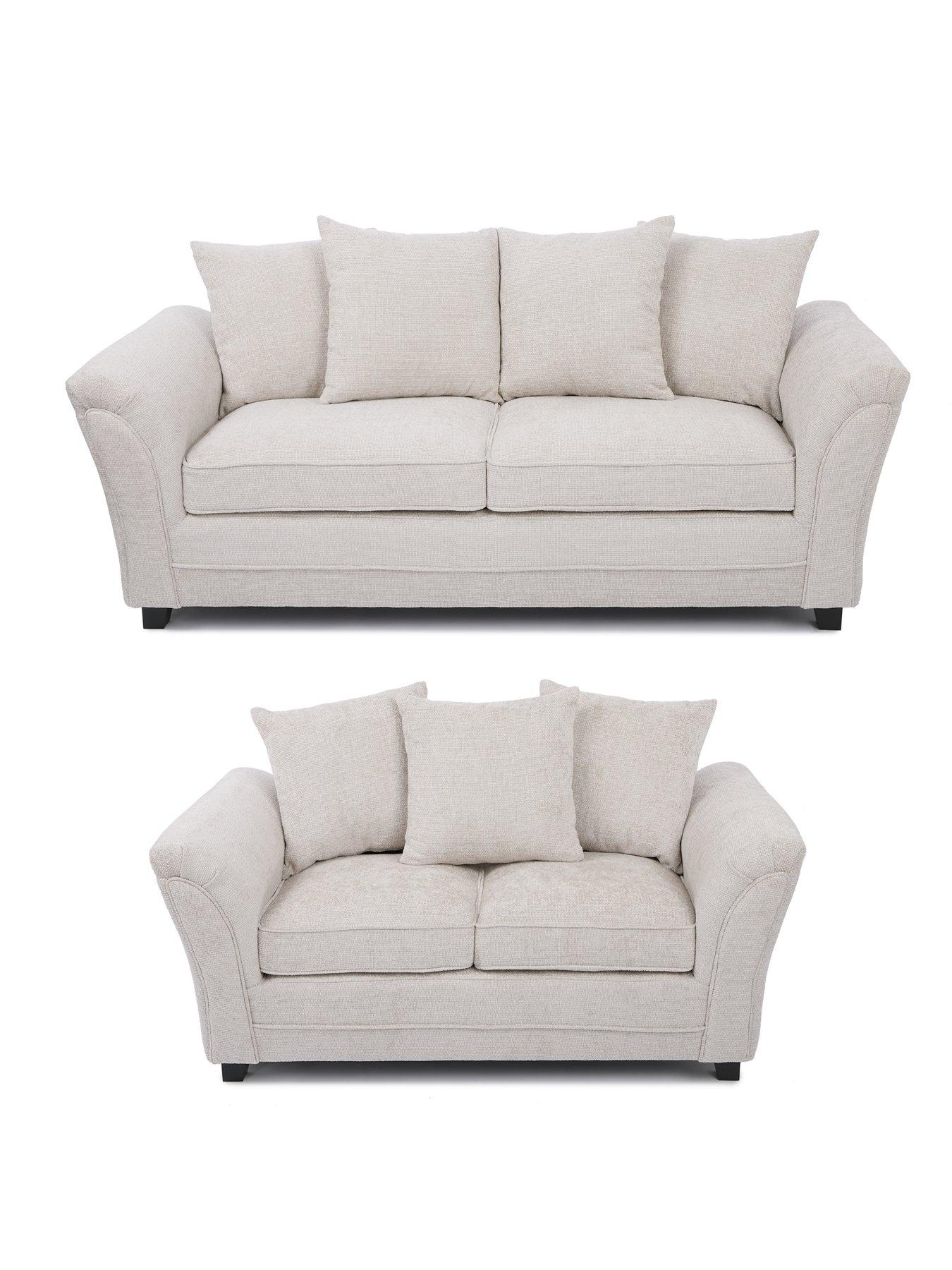 The Very Collection Dury Chunky Weave Scatterback 3 Seater + 2 Seater Sofa Set (Buy  &  SAVE!) - Natural - FSC® Certified