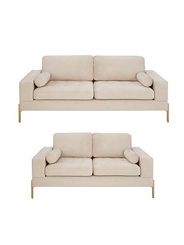 Product photograph of Very Home Versailles 3 2 Seater Fabric Sofa Set Buy Amp Save - Beige - Fsc Reg Certified from very.co.uk