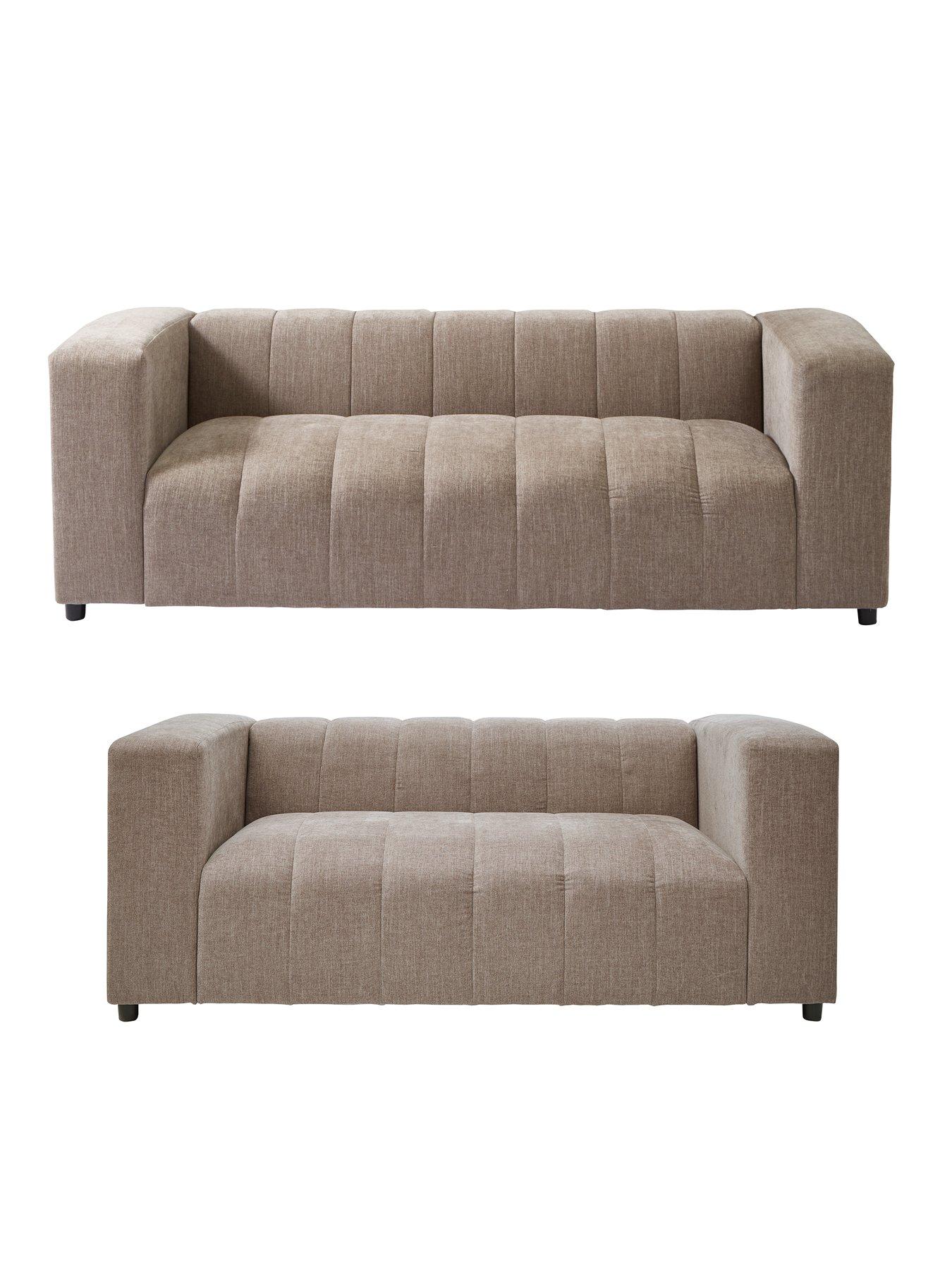 Product photograph of Very Home Jay 3 2 Seater Fabric Sofa Set Buy Amp Save - Taupe - Fsc Reg Certified from very.co.uk
