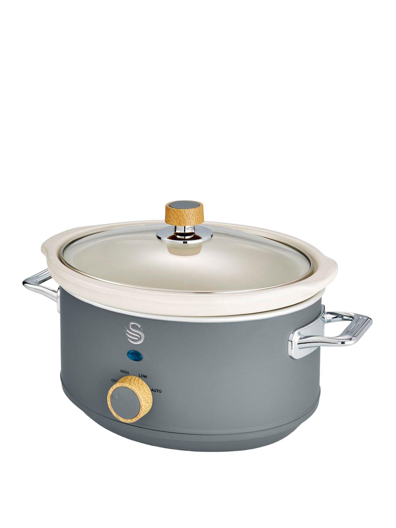 Product photograph of Swan Sf17021gryn Retro Slow Cooker With 3 Temperature Settings Keep Warm Function 3 5l 200w Grey from very.co.uk