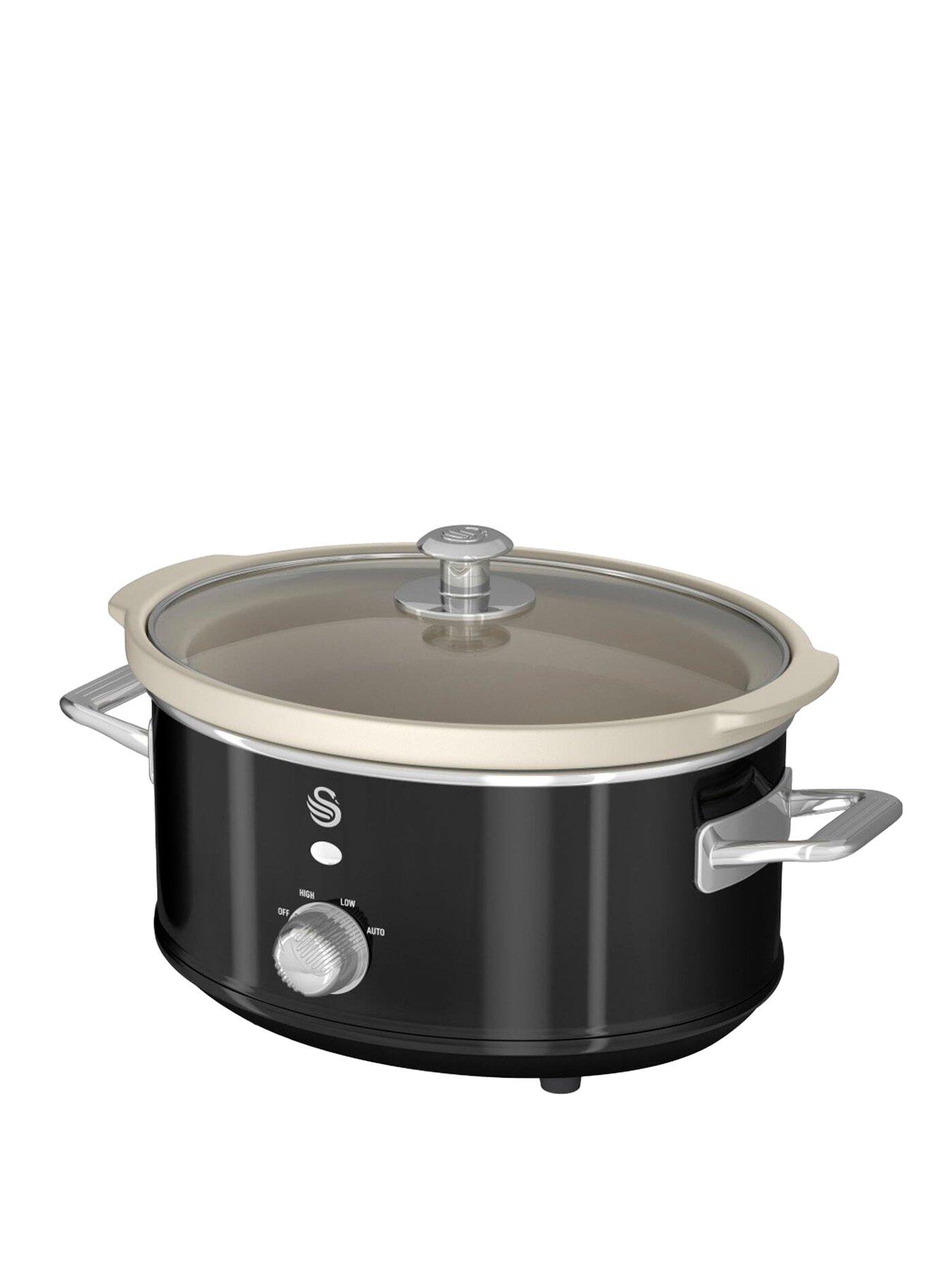 Swan SF17021BN Retro Slow Cooker with 3 Temperature Settings, Keep Warm