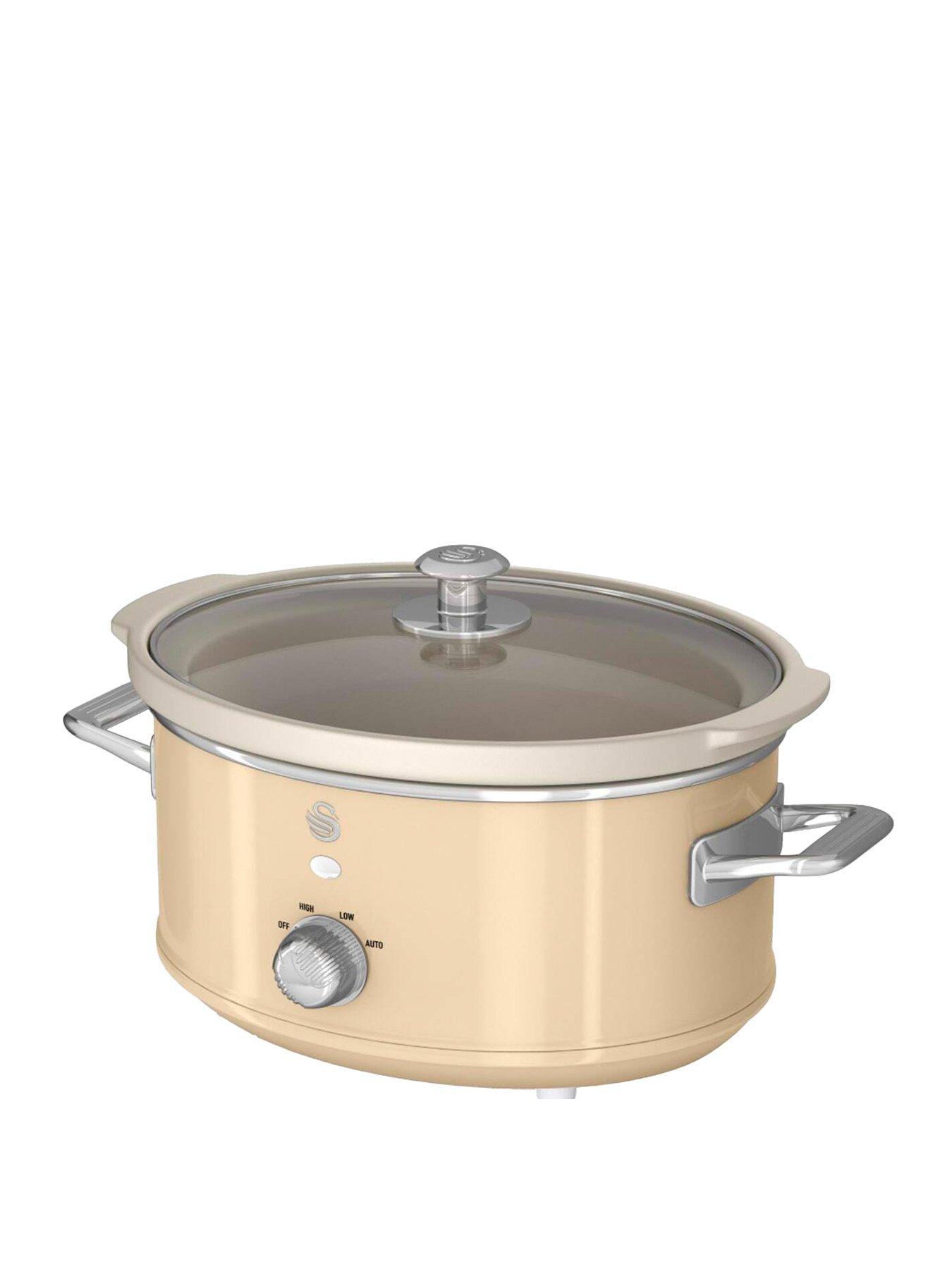 Product photograph of Swan Sf17021cn Retro Slow Cooker With 3 Temperature Settings Keep Warm Function 3 5l 200w Cream from very.co.uk