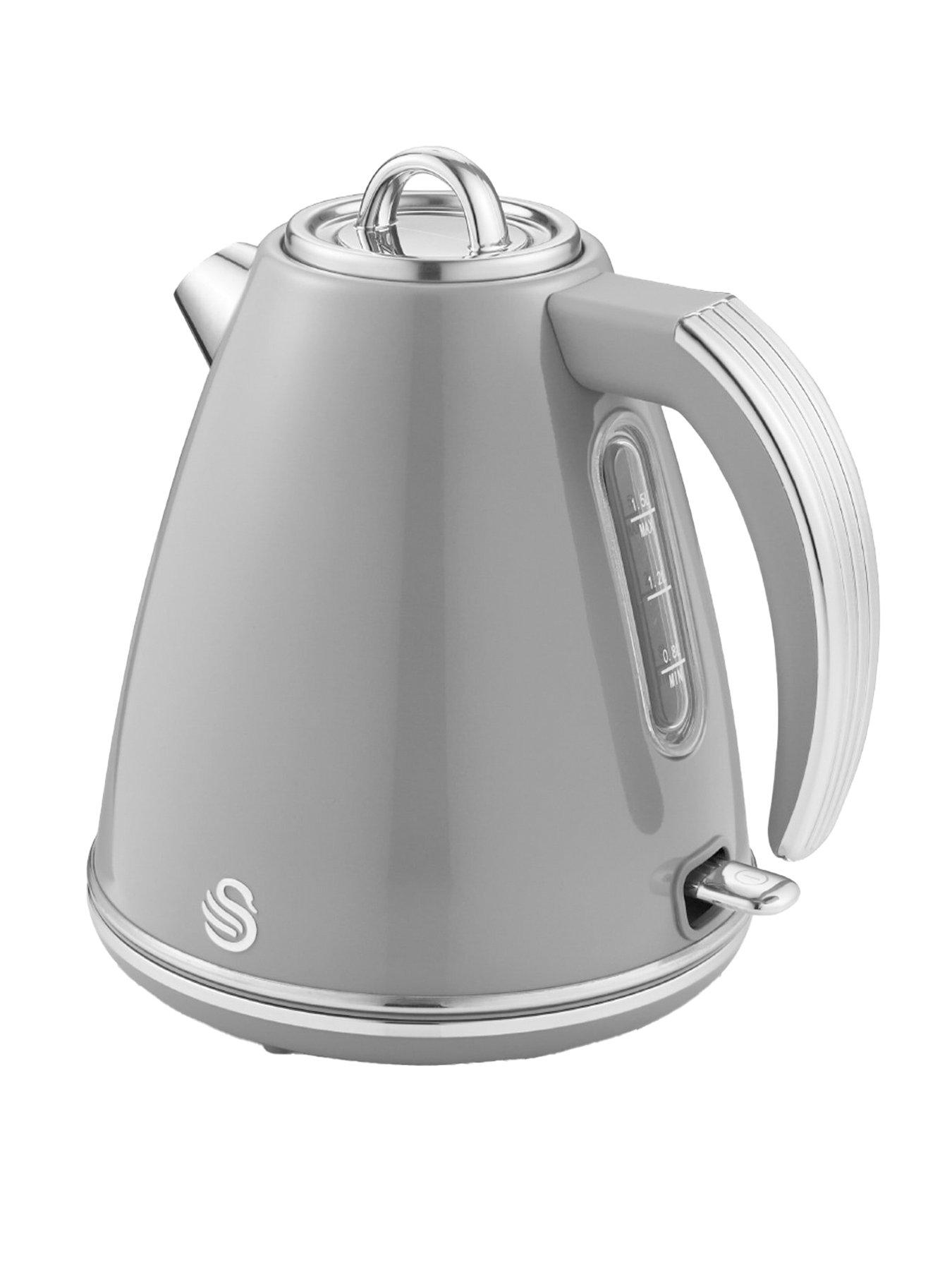 Swan Sk19020Grn Retro Jug Kettle, Fast Boil, Easy Pour, 360 Degree Base, 1.5L, 3000W, Grey