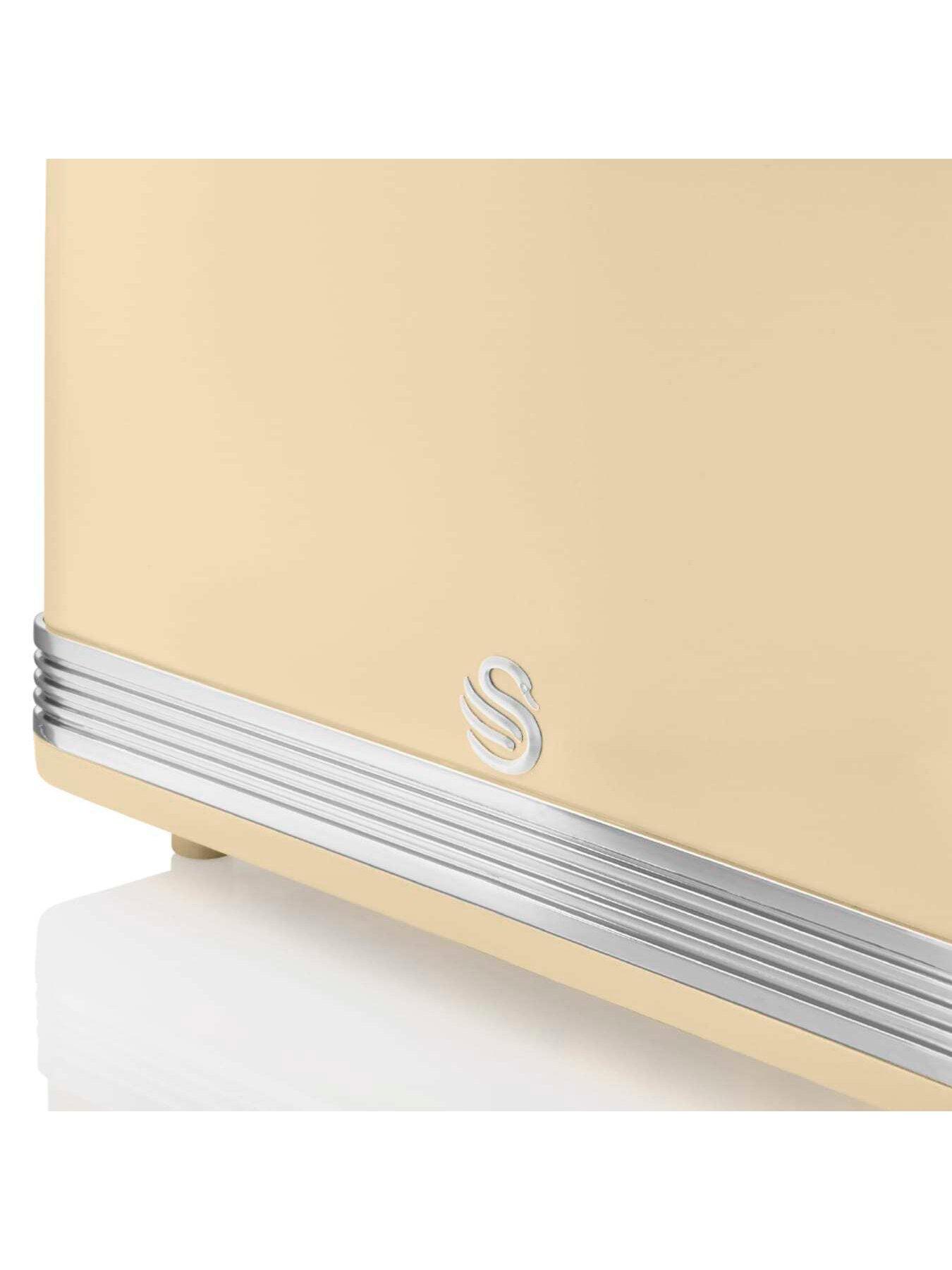 Image 2 of 5 of Swan ST19020CN Retro 4-Slice Toaster with Defrost/Reheat/Cancel Functions, Cord Storage, 1600W, Cream